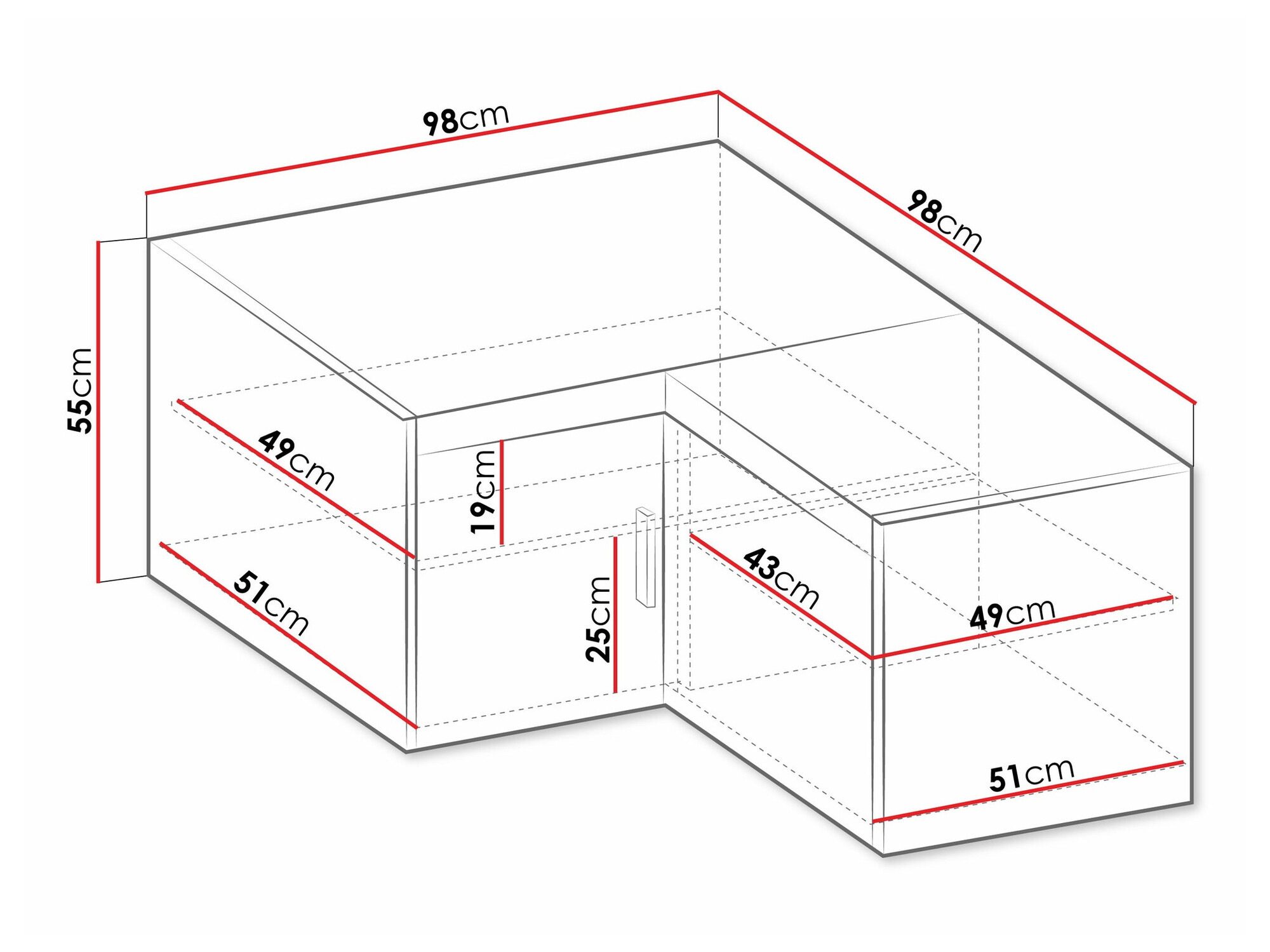 Kotna omarica Novduni 118 (Sonoma hrast)