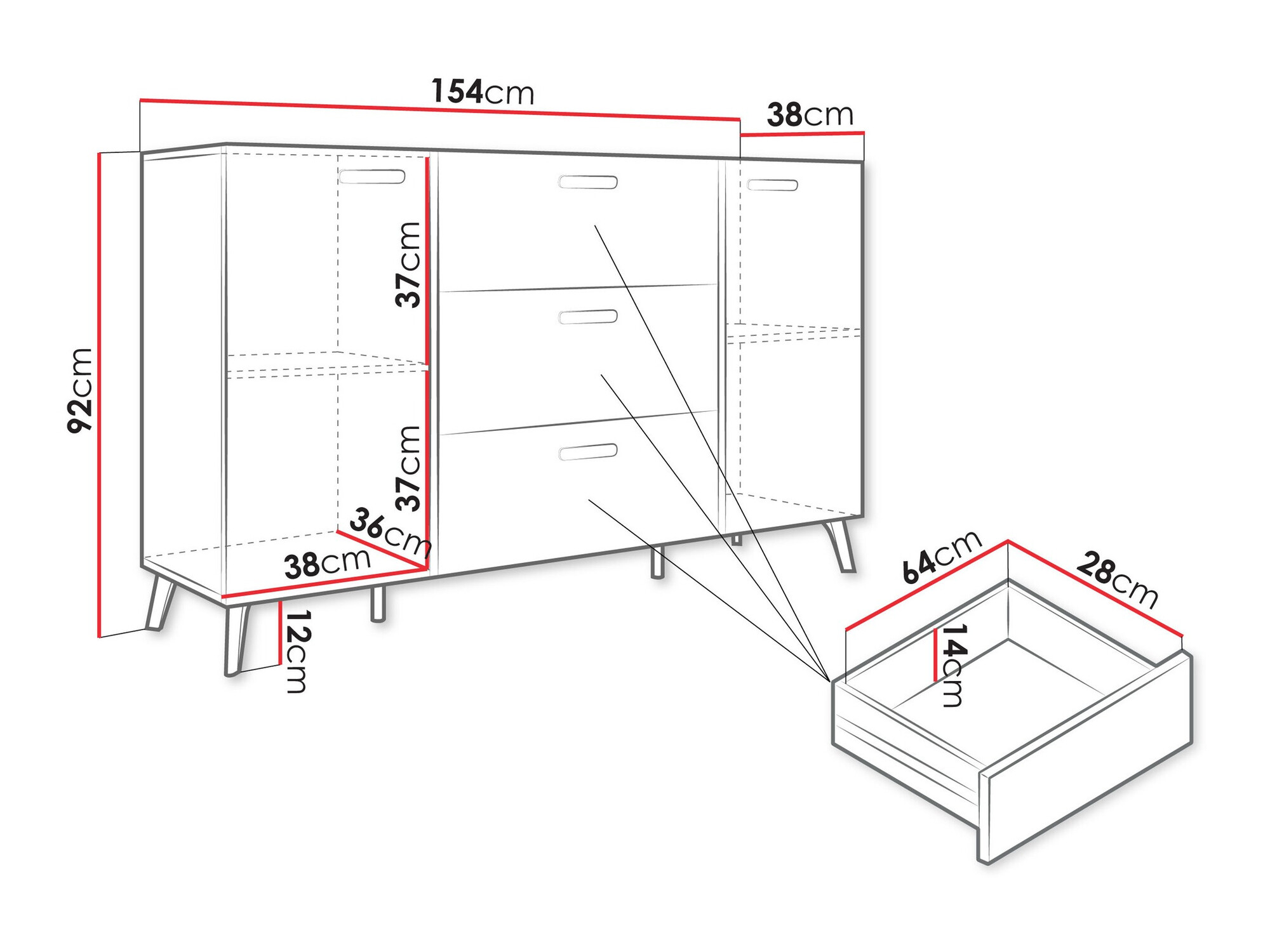 Komoda Comfivo Capella I (Kašmir + Sijaj kašmir)