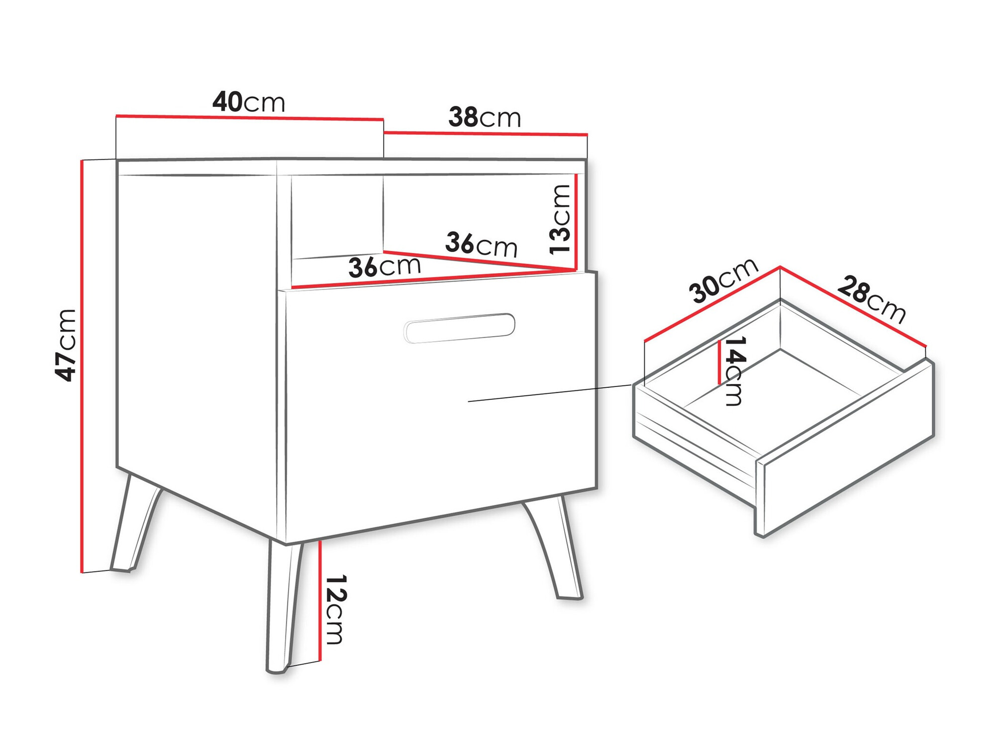 Nočna omarica Comfivo Capella (Kašmir + Sijaj kašmir)