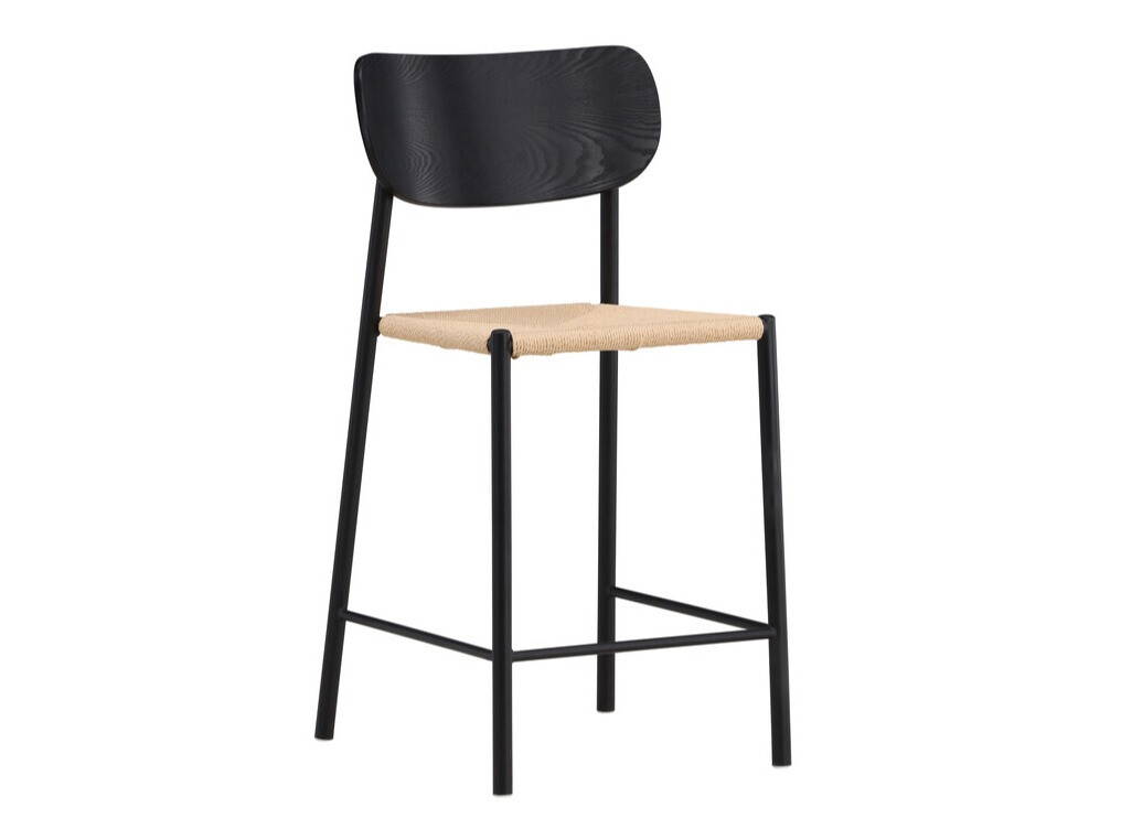 Srednje visok barski stol Dallas 4705 (Črna + Svetlo rjava)