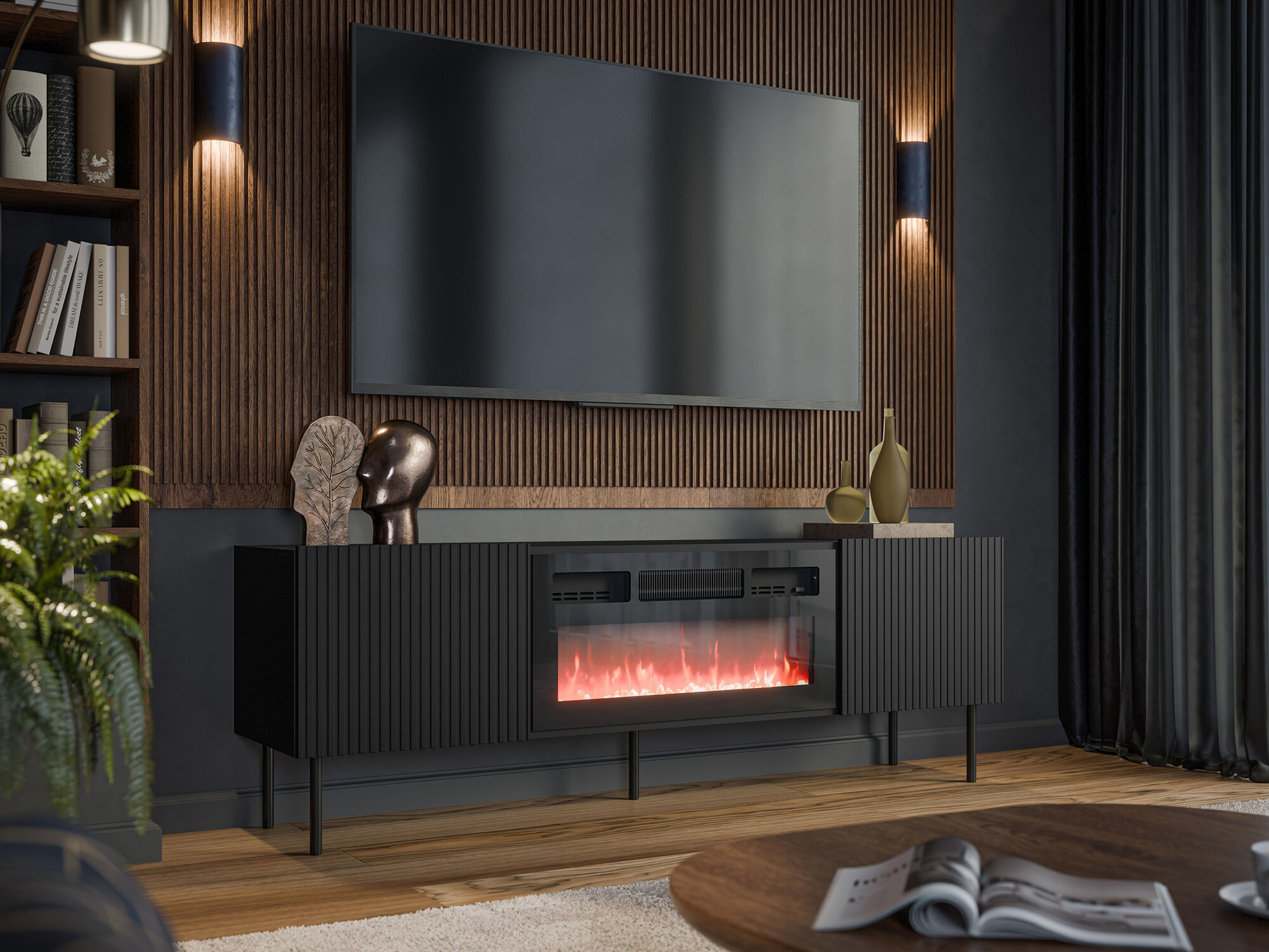 TV-omarica Charlotte 210 (Črna)