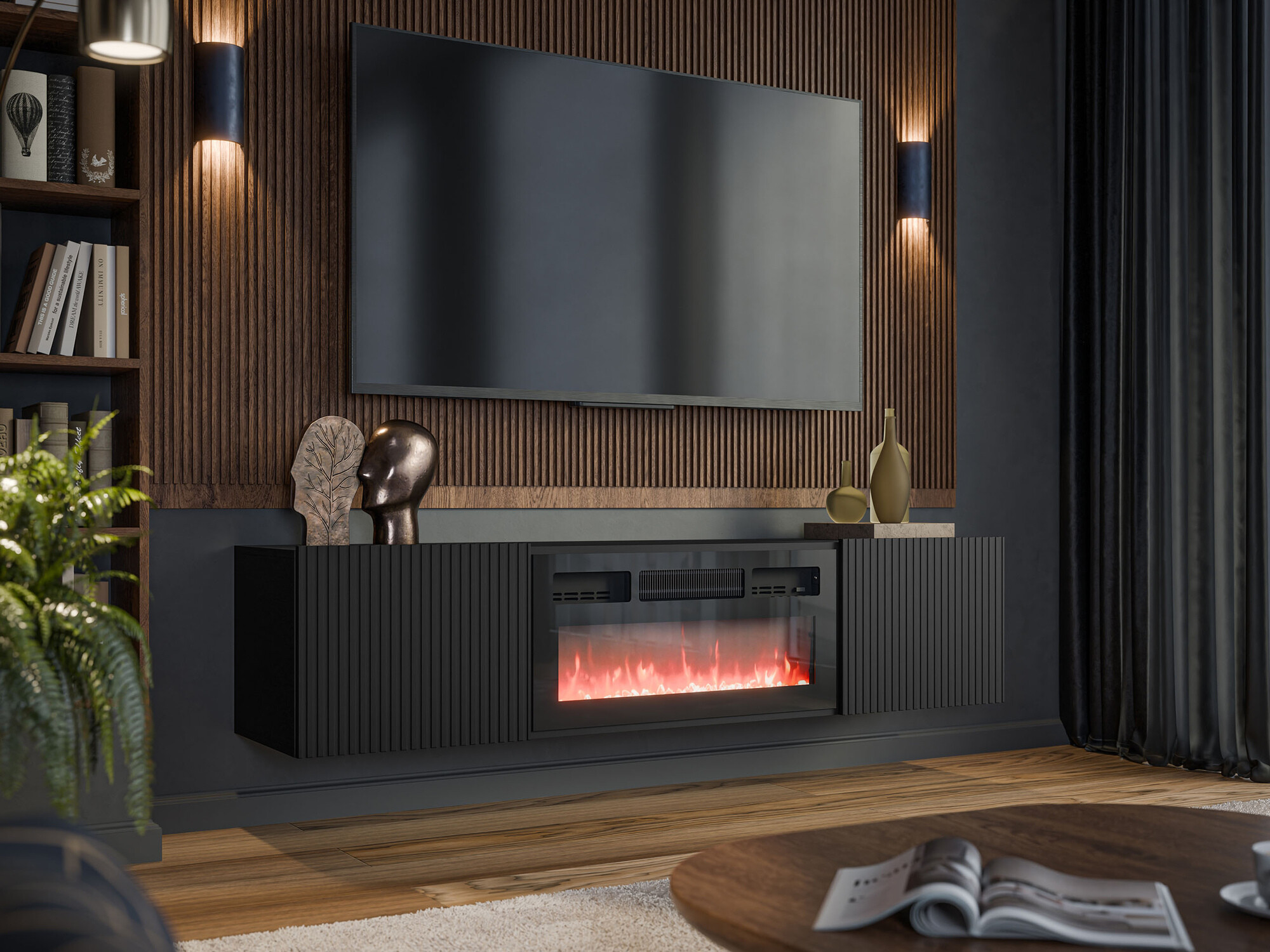 TV-omarica Charlotte 210 (Črna)