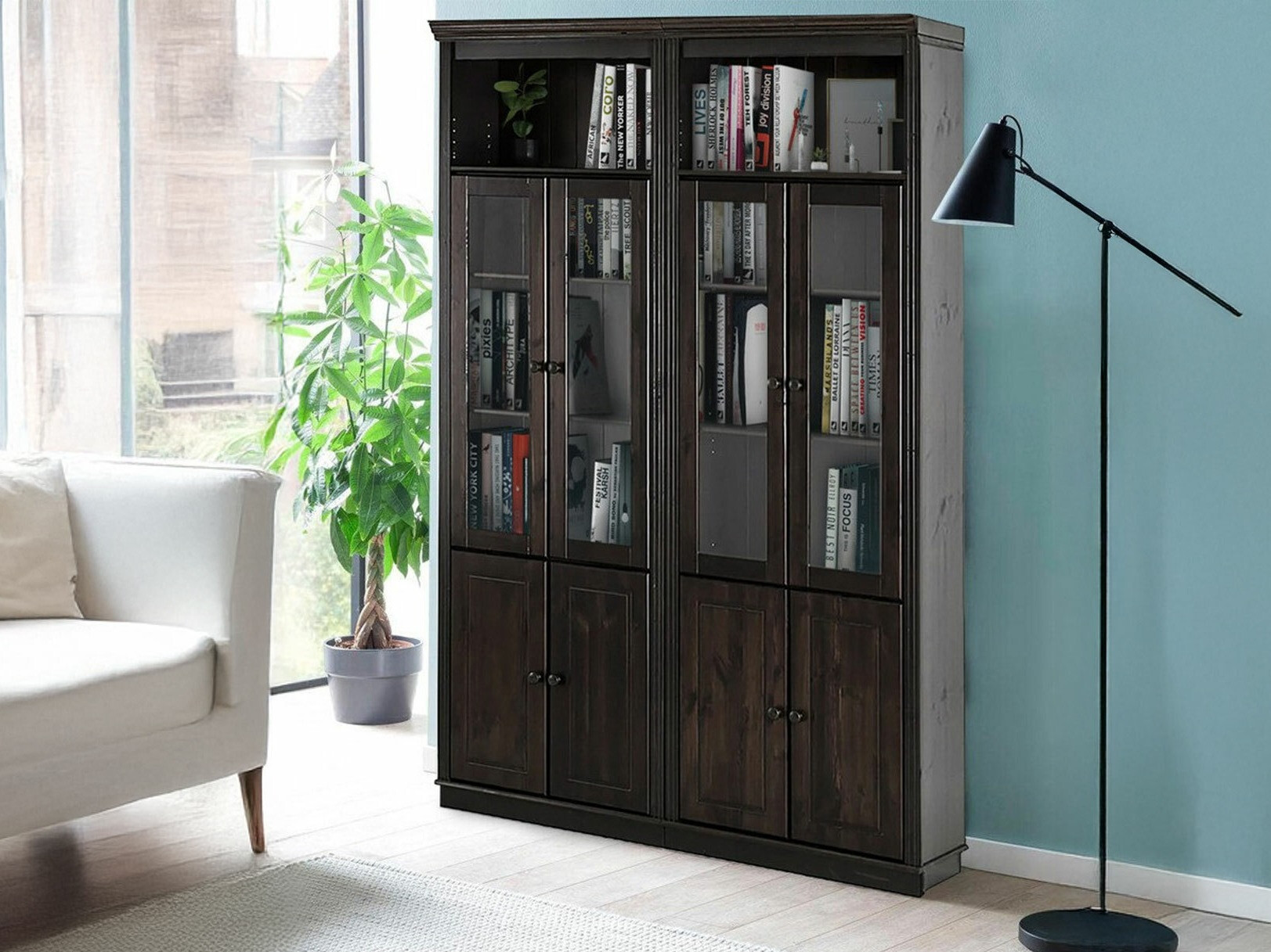 Komplet polic Saltoro 119 (Temno rjava)