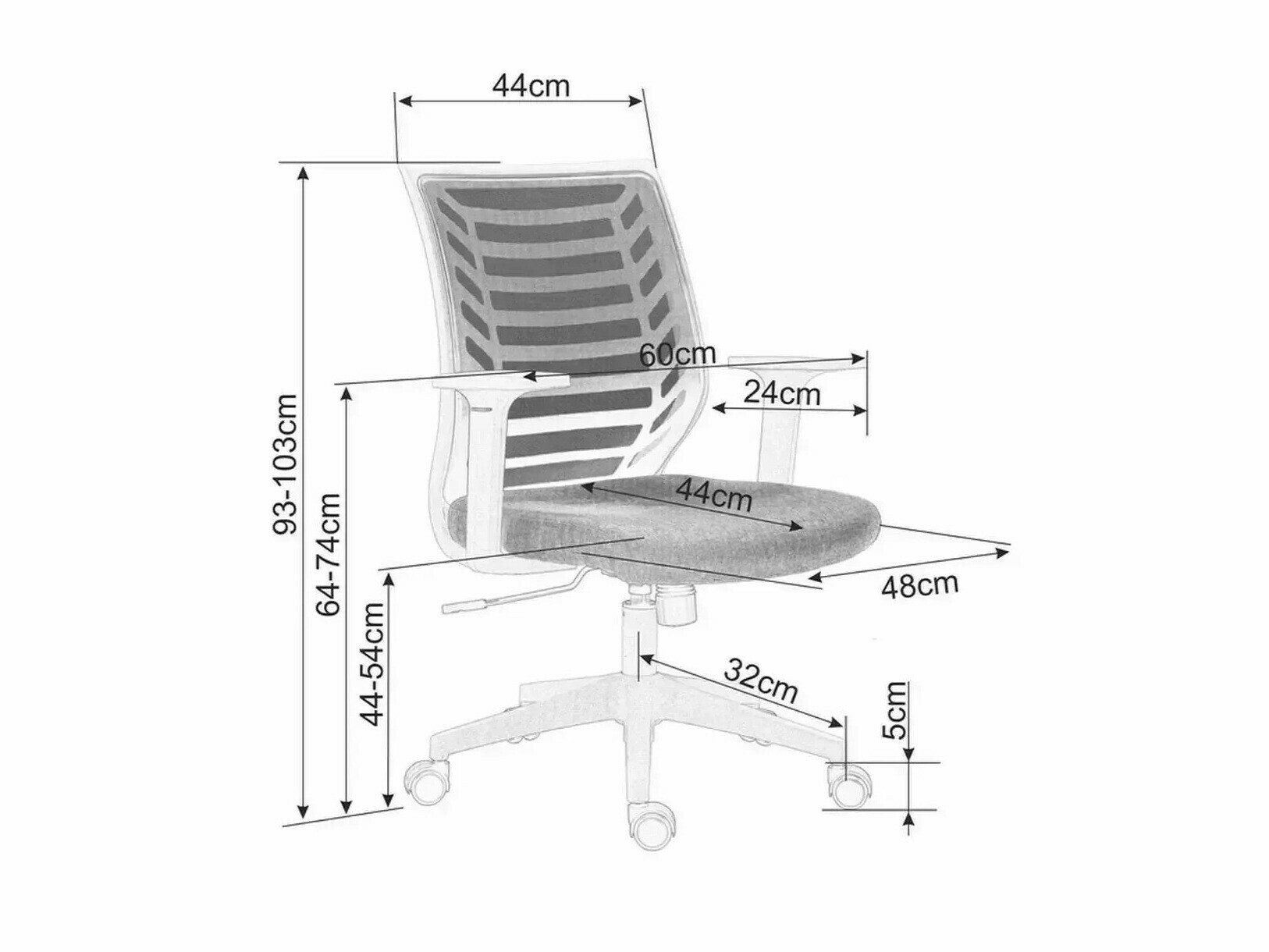 Pisarniški stol Detroit 694 (Siva + Črna)
