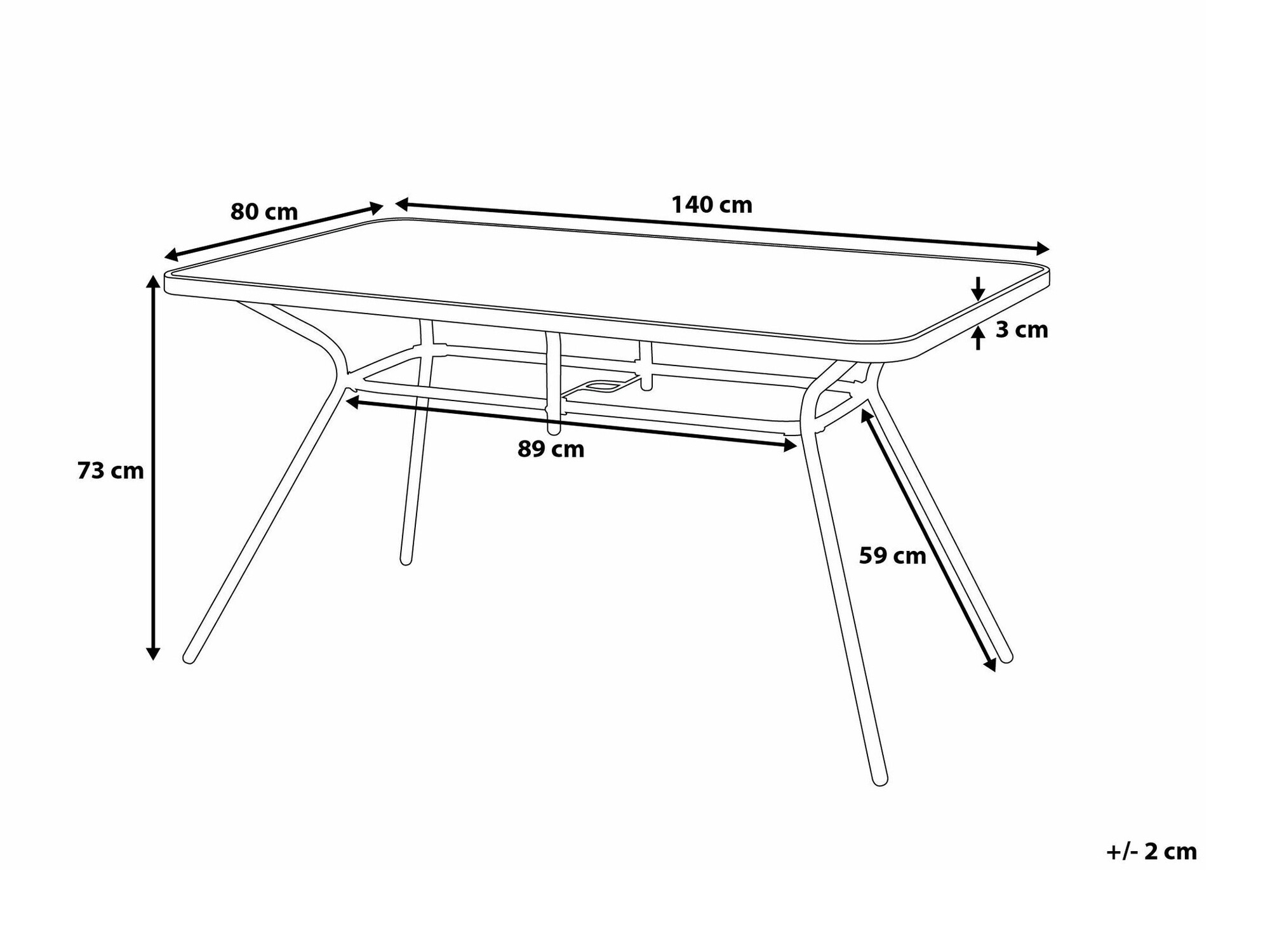 Vrtna miza Berwyn 2500