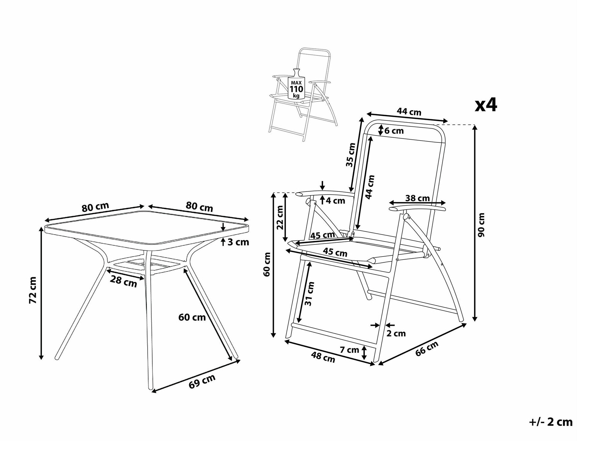 Komplet mize in stolov Berwyn 2501