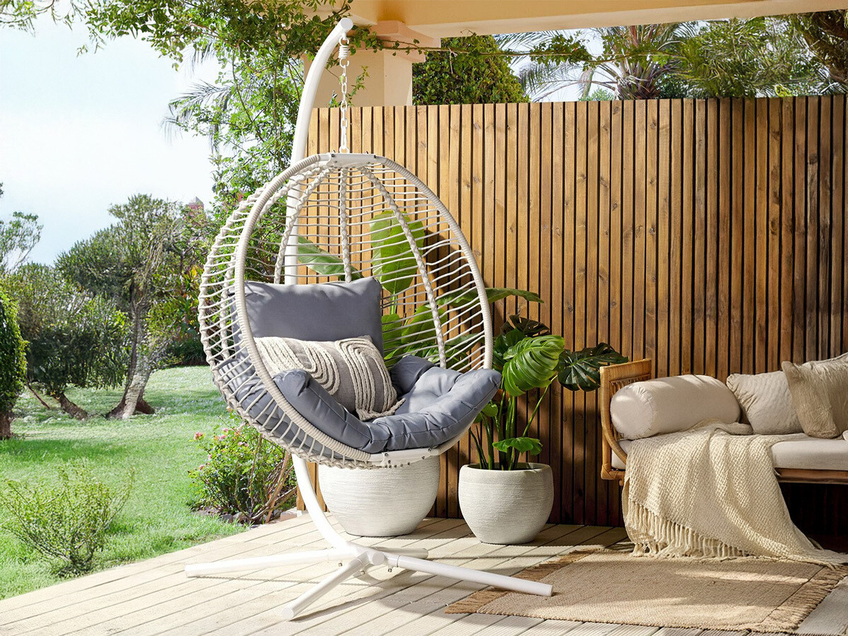 Viseči stol Berwyn 2502 (Bela + Siva)