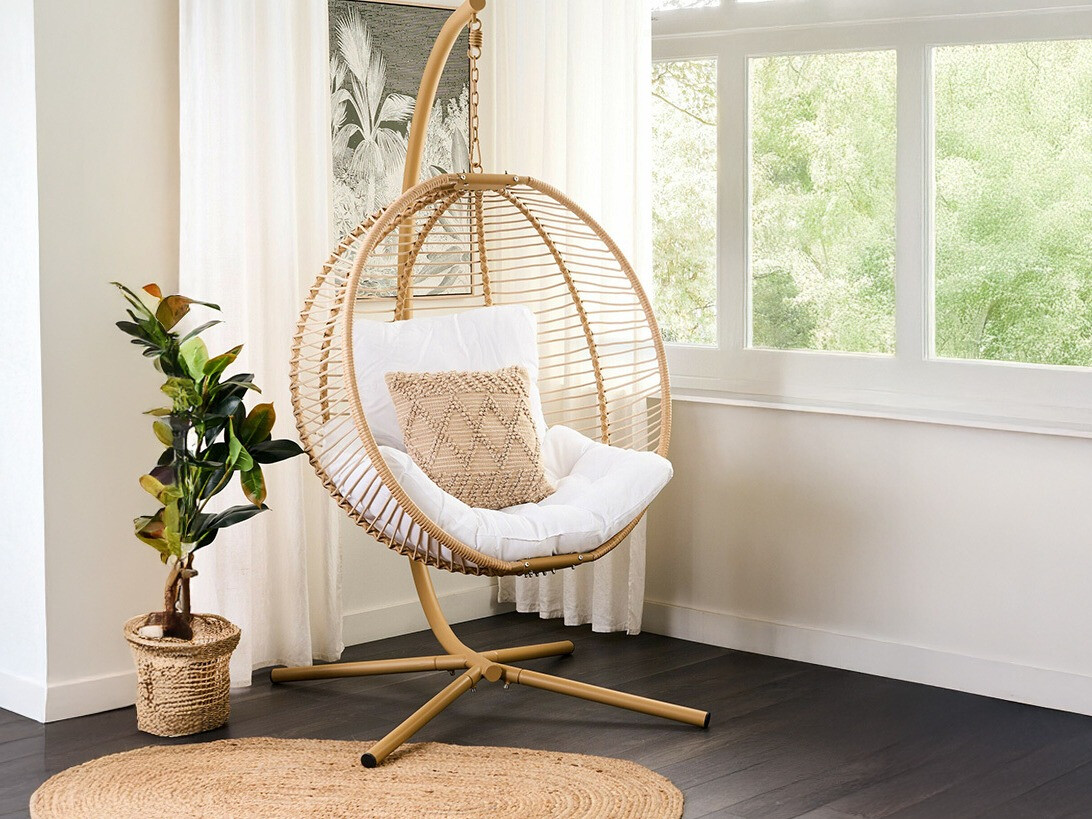 Viseči stol Berwyn 2502 (Bež + Bela)