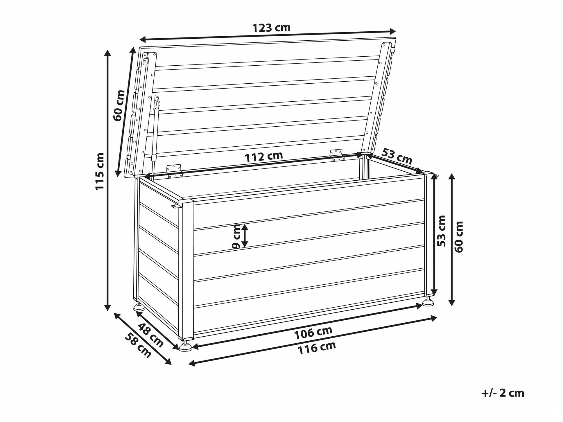 Vrtna skrinja Berwyn 2503 (Siva)
