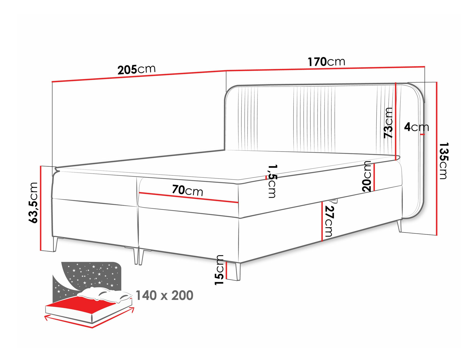 Boxspring postelja Sonus (Magic Velvet 2206)
