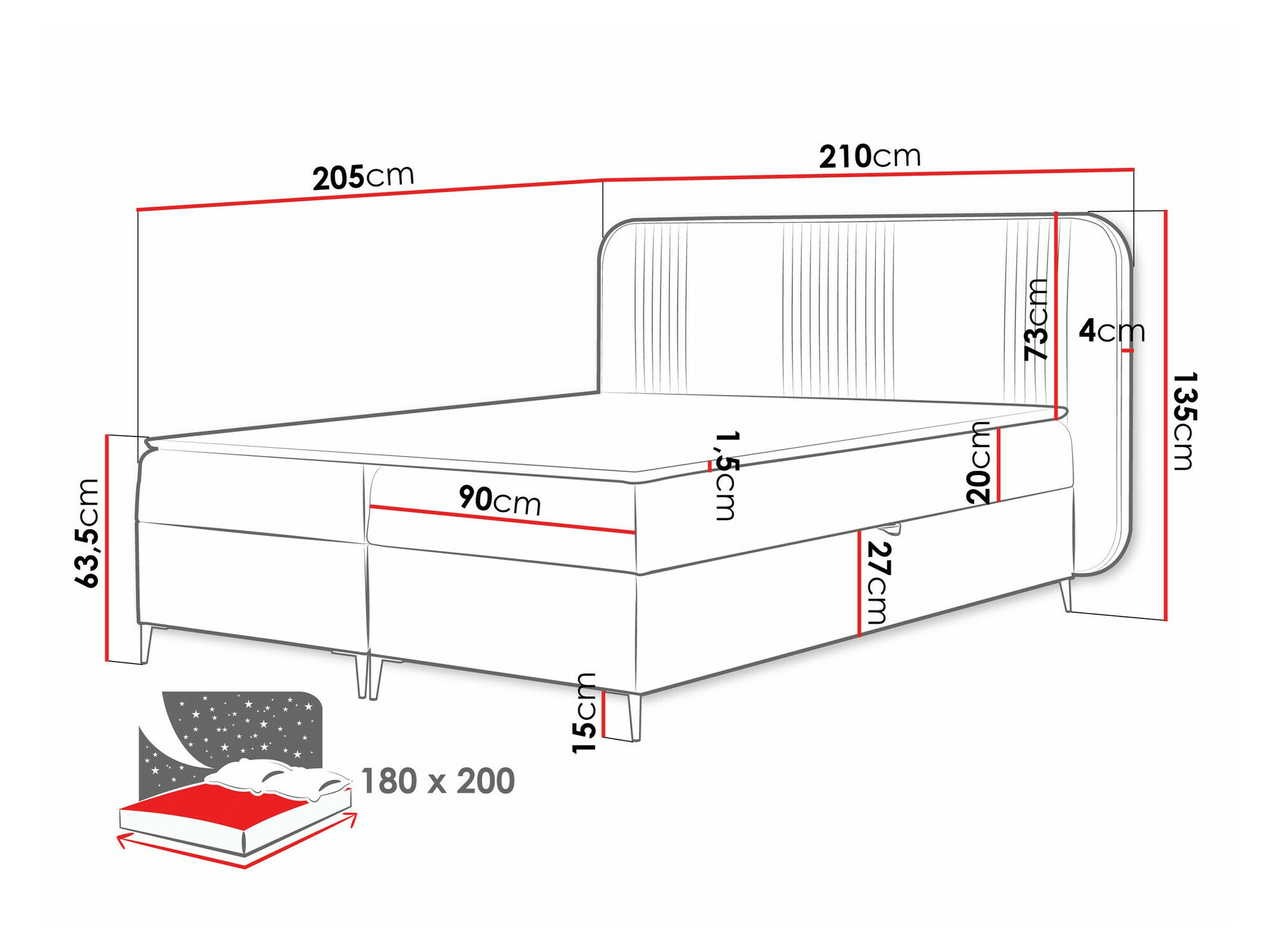 Boxspring postelja Sonus (Magic Velvet 2206)