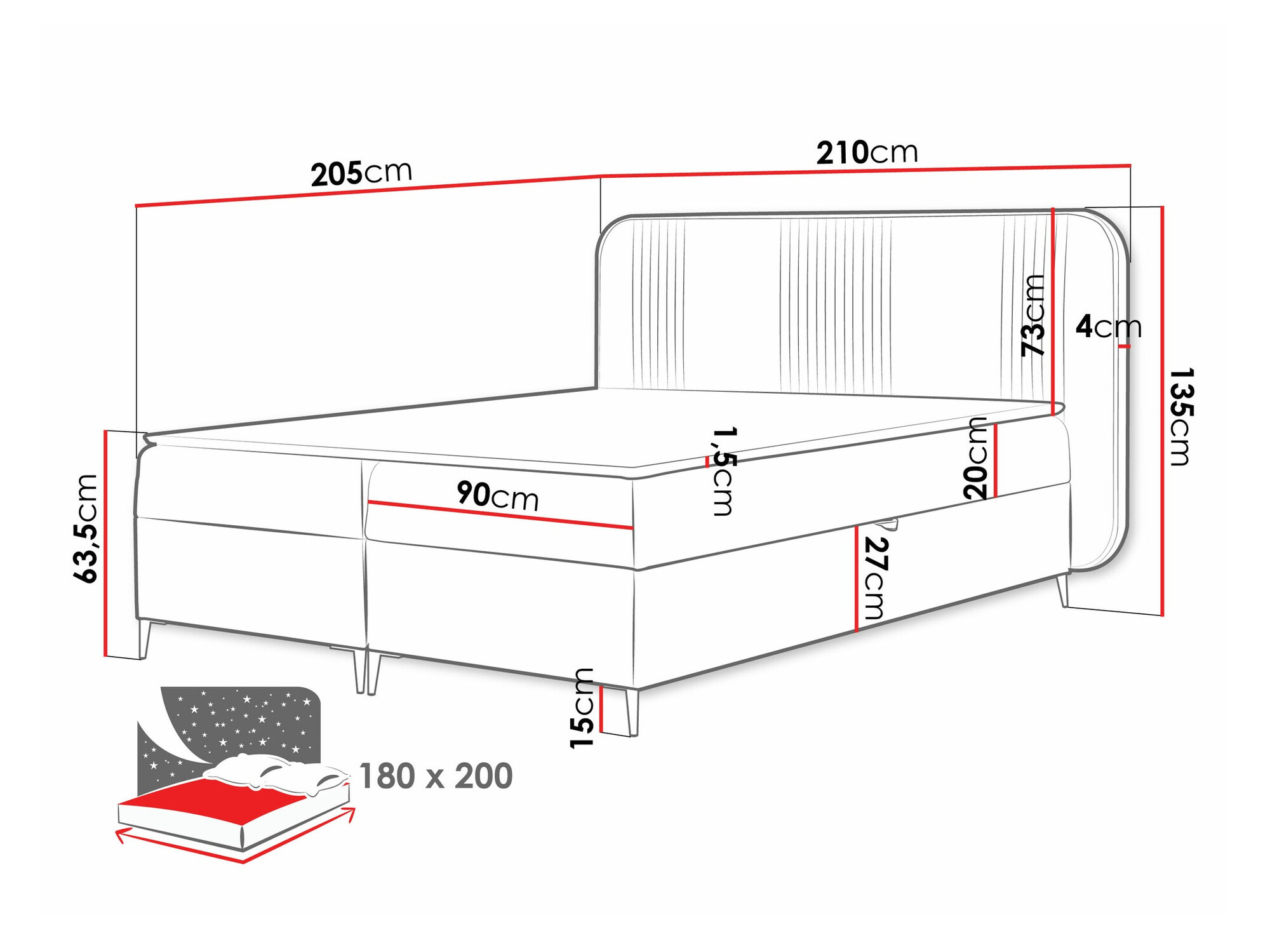 Boxspring postelja Sonus (Magic Velvet 2216)