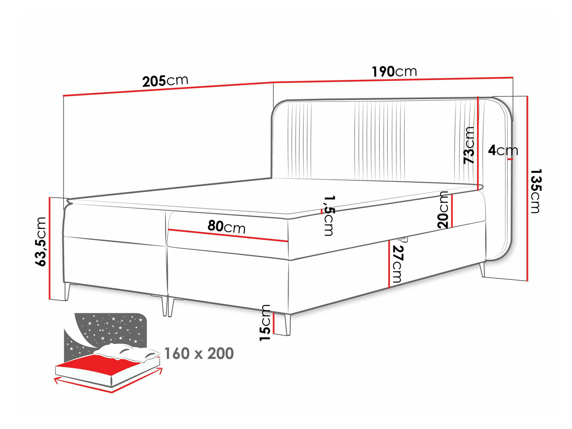 Boxspring postelja Sonus (Magic Velvet 2216)