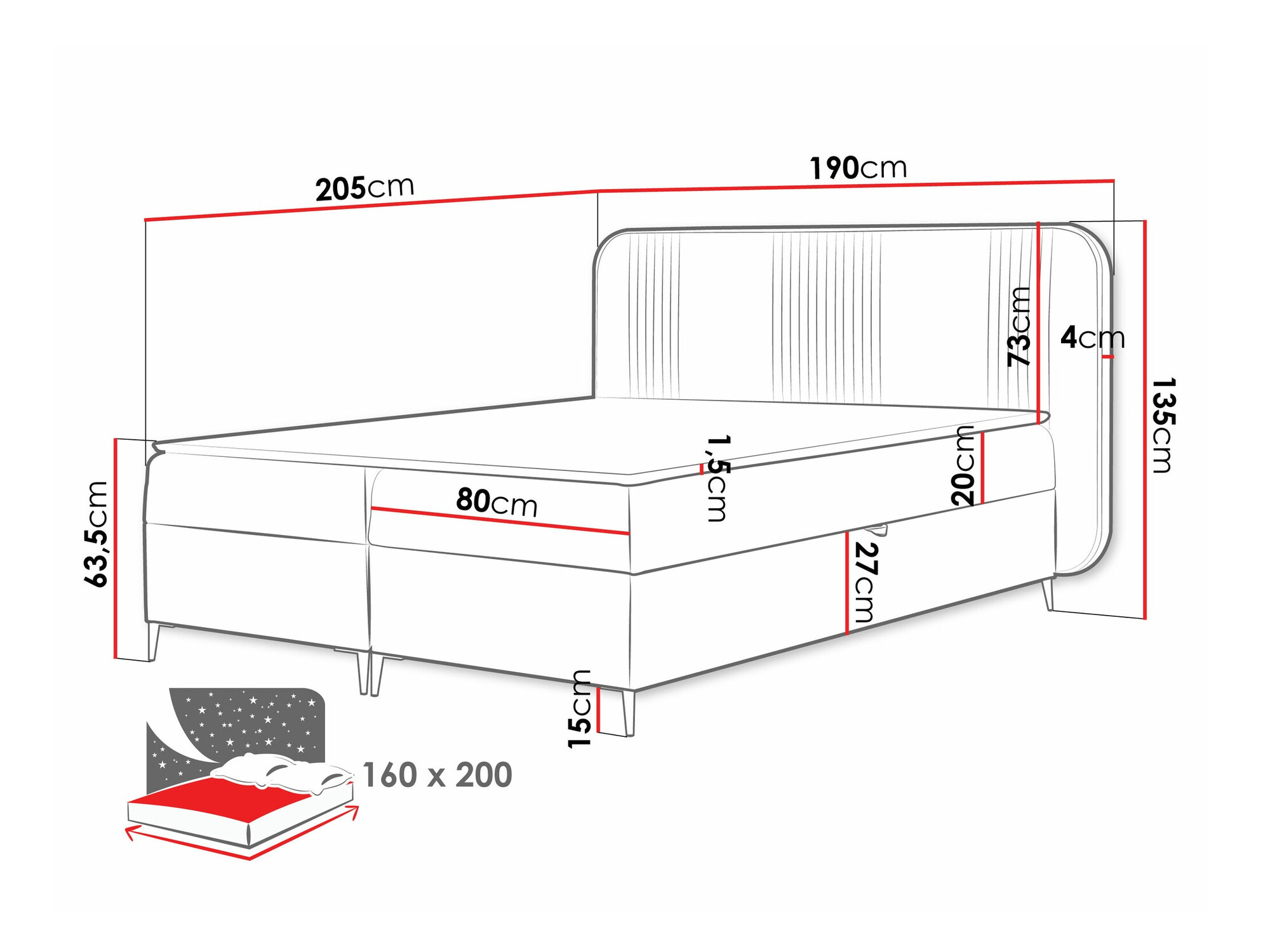 Boxspring postelja Sonus (Magic Velvet 2217)