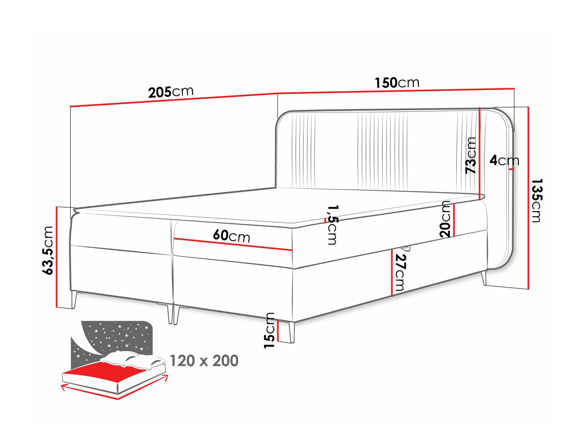 Boxspring postelja Sonus (Magic Velvet 2219)