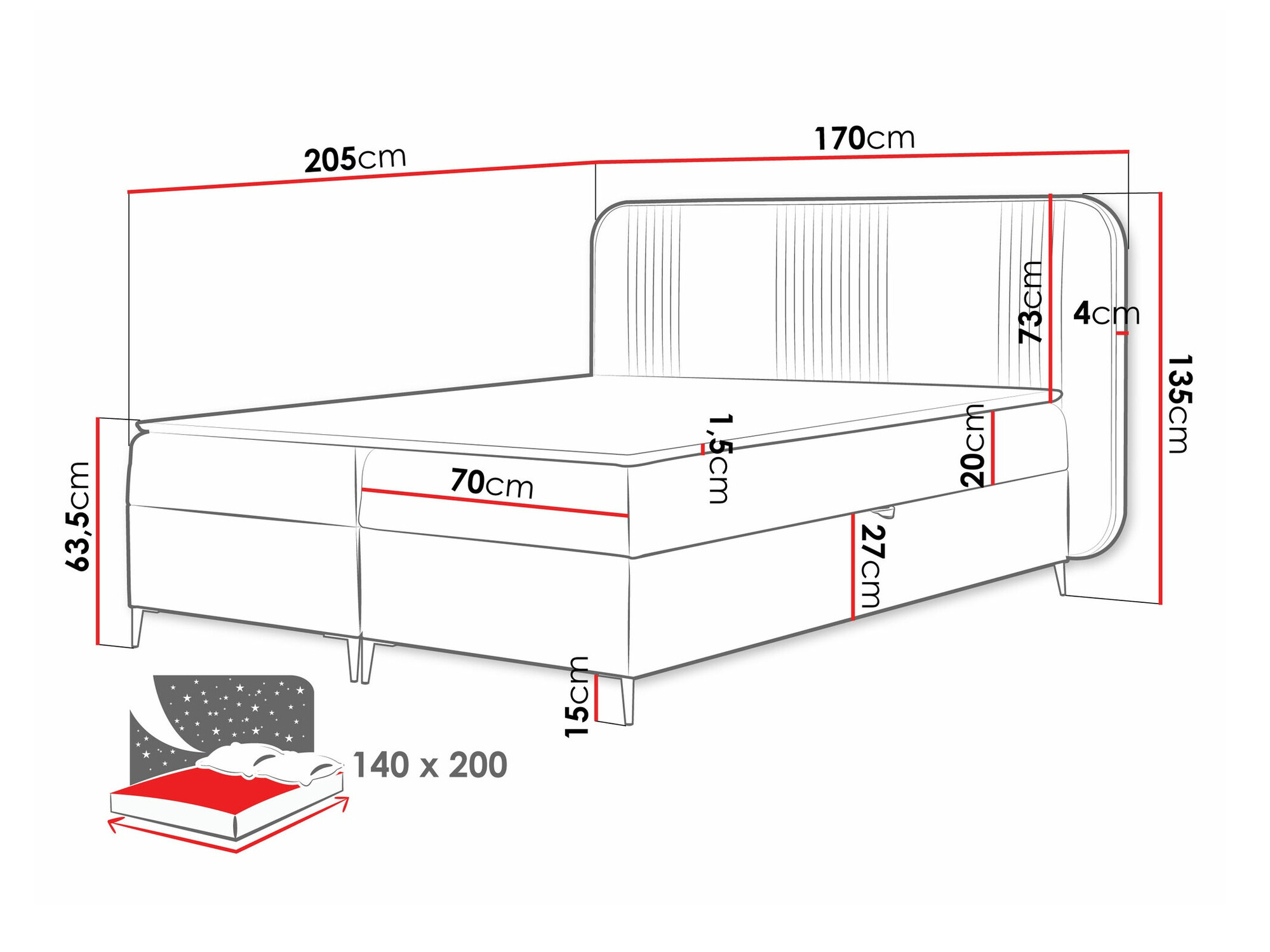 Boxspring postelja Sonus (Magic Velvet 2225)