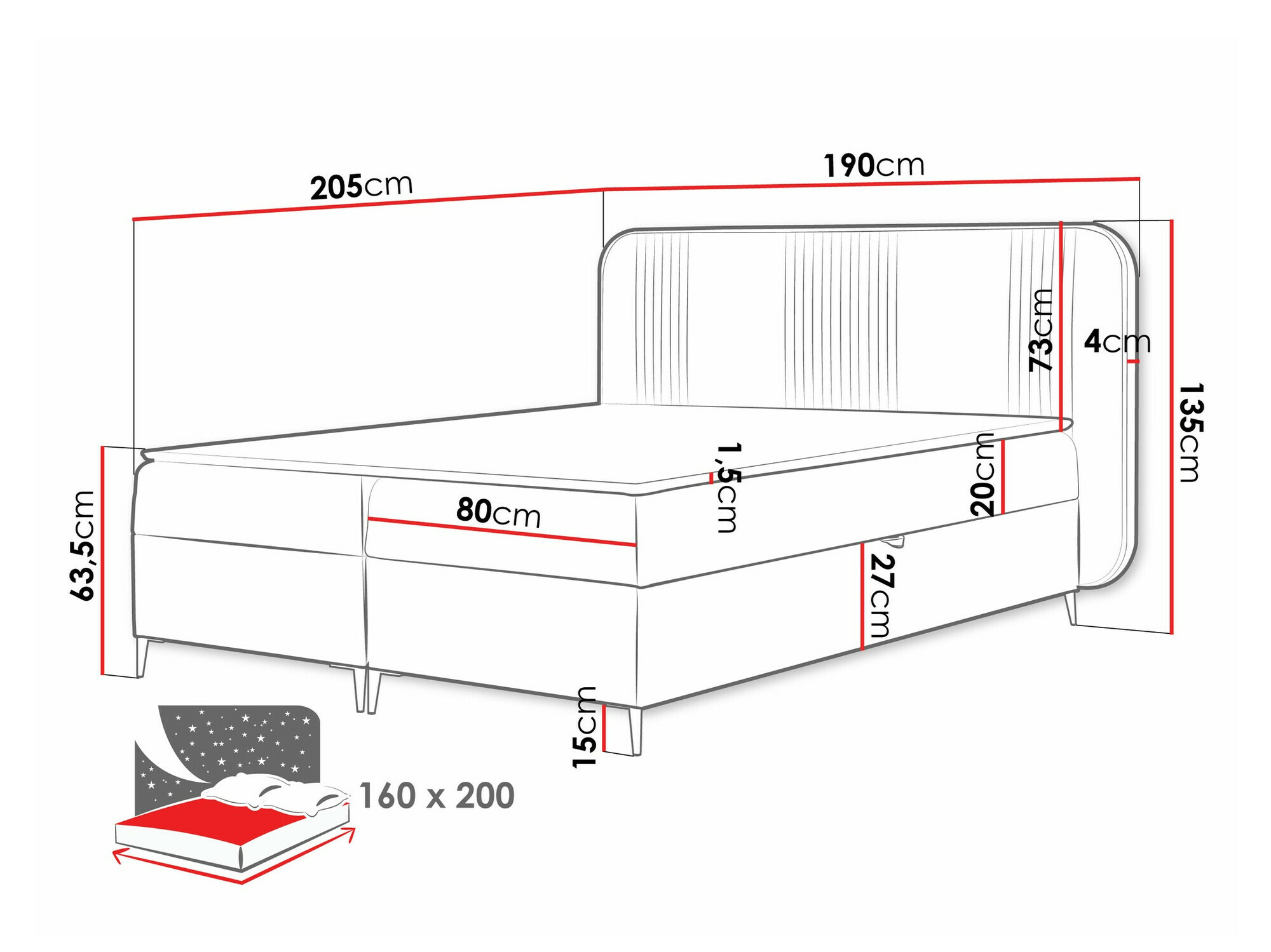 Boxspring postelja Sonus (Magic Velvet 2225)