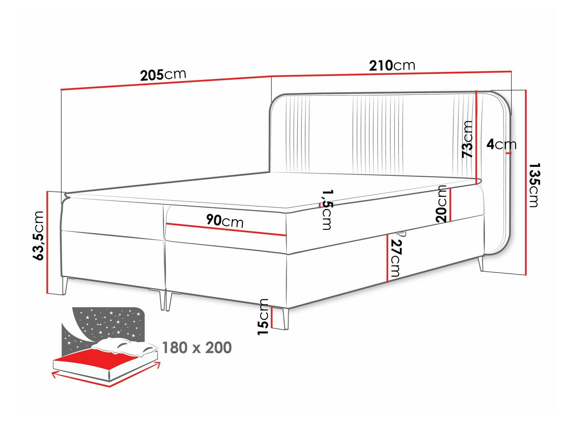 Boxspring postelja Sonus (Magic Velvet 2225)