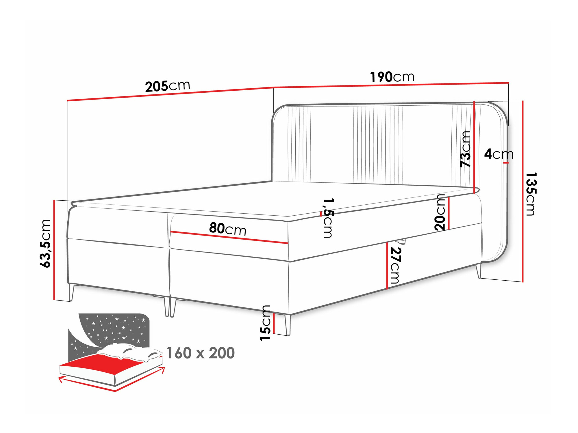 Boxspring postelja Sonus (Magic Velvet 2239)