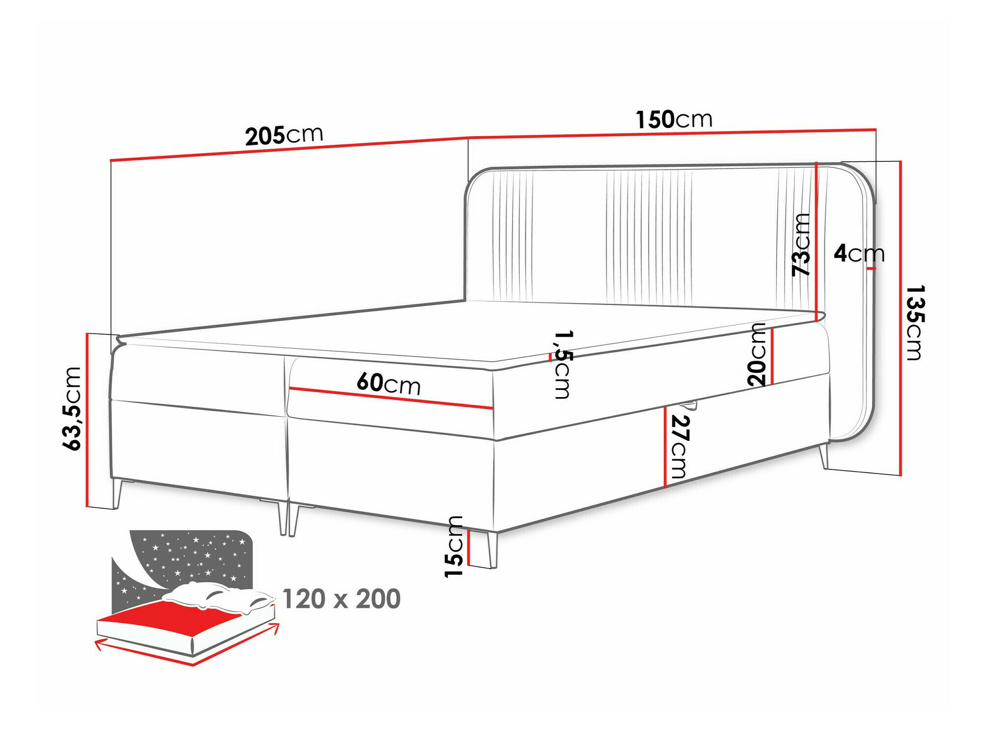 Boxspring postelja Sonus (Magic Velvet 2239)