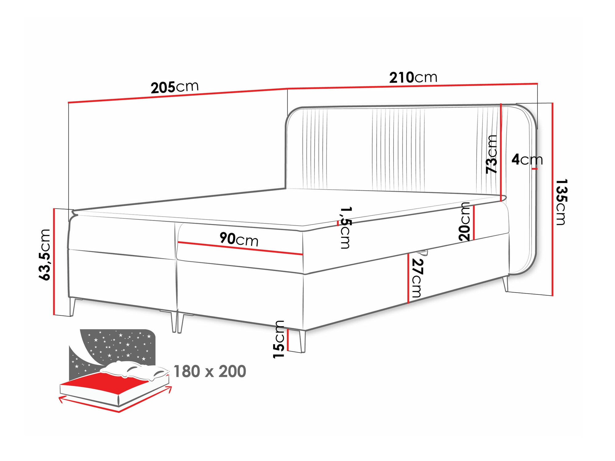 Boxspring postelja Sonus (Magic Velvet 2256)