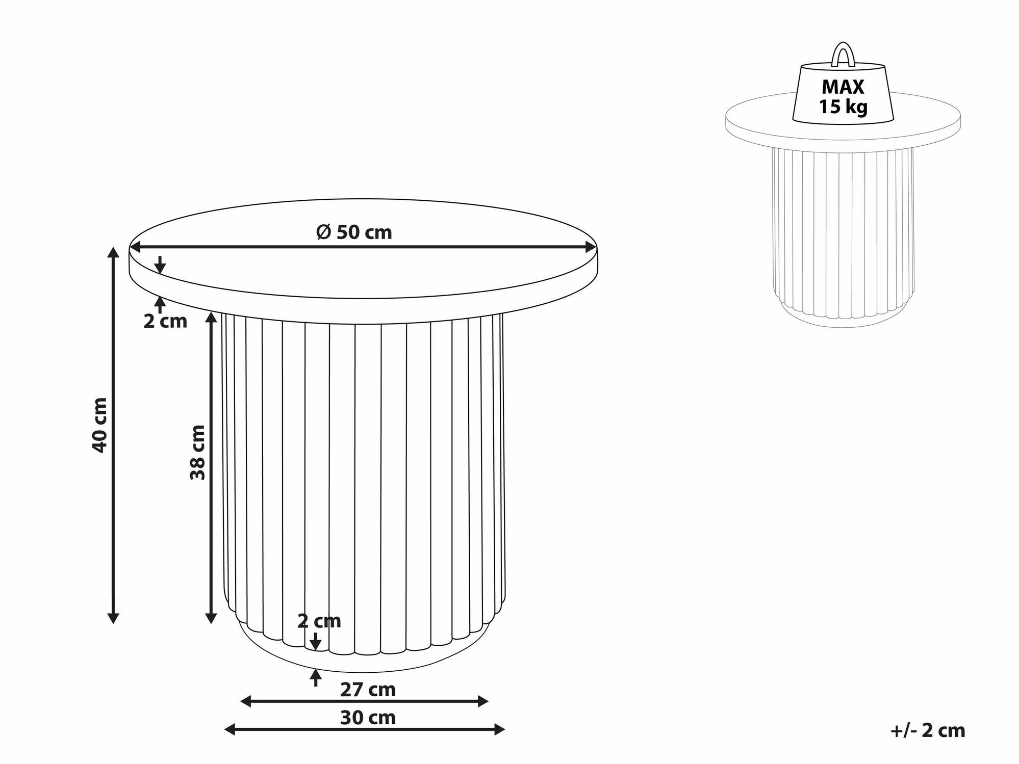 Klubska mizica Berwyn 2509 (Svetlo rjava)