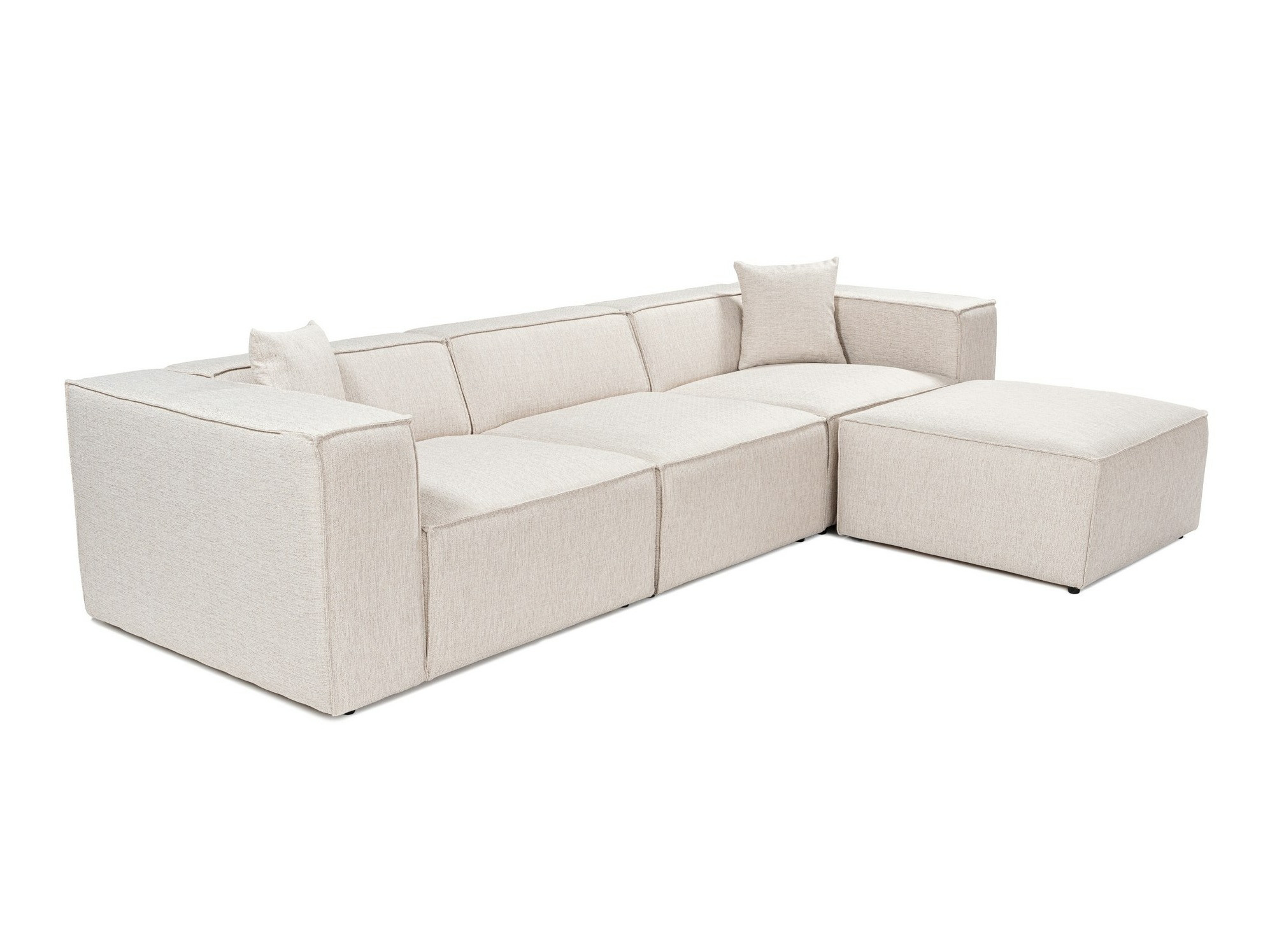 Modularna kotna sedežna garnitura Fivsoi 102 (Svetlo rjava)