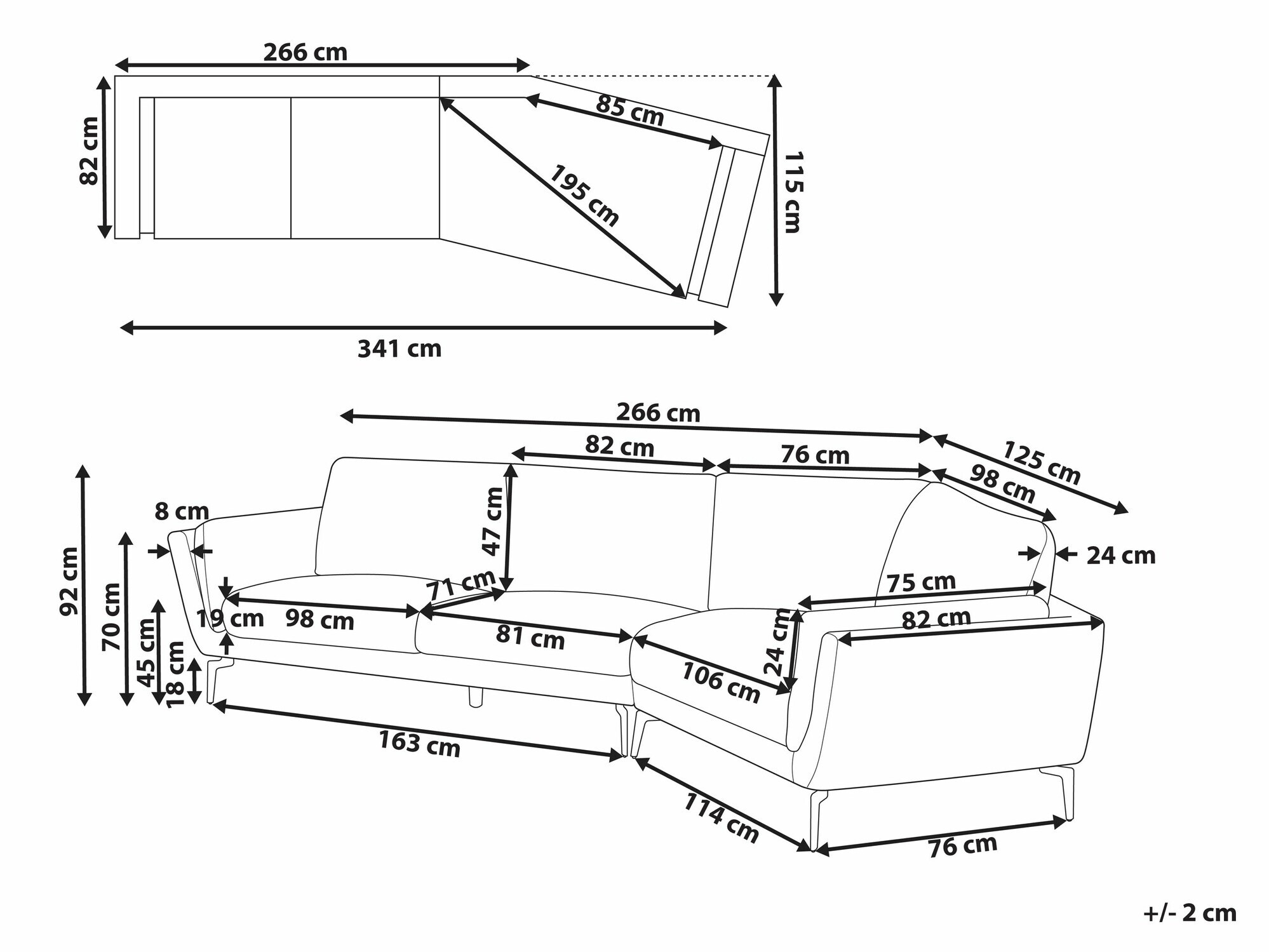 Kavč Berwyn 2514 (Svetlo siva)