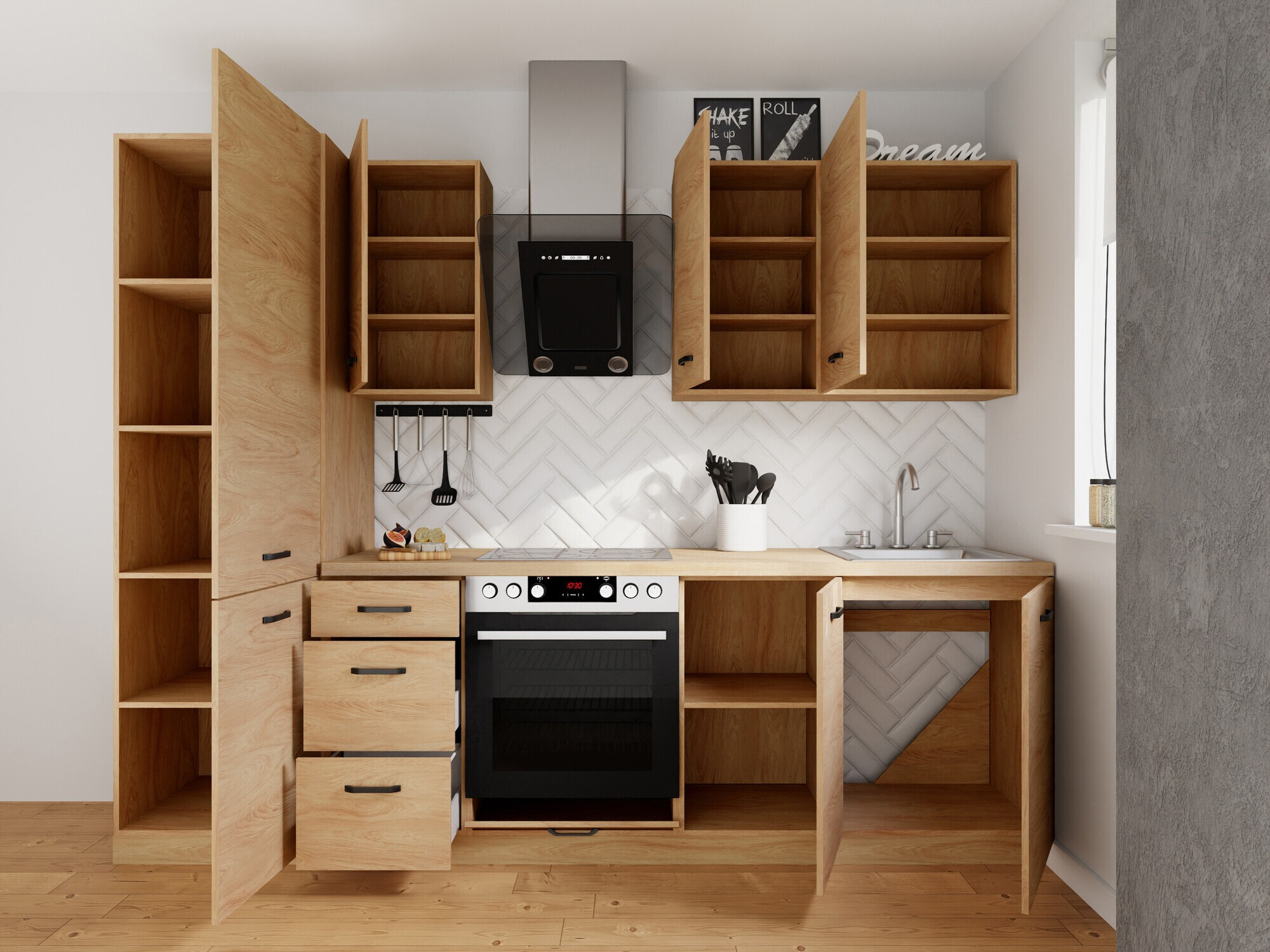 Modularni kuhinjski komplet Amper Oak 167