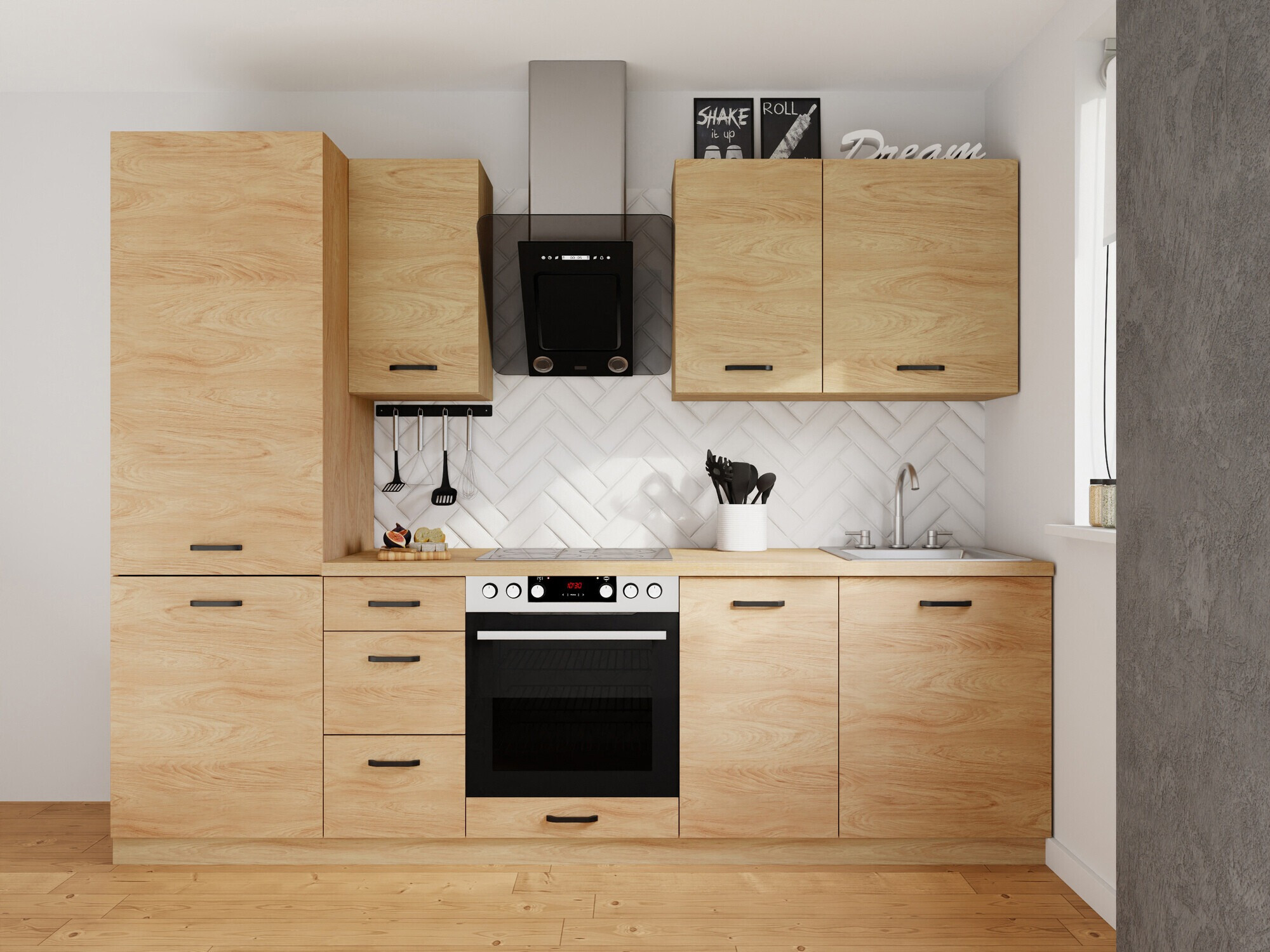 Modularni kuhinjski komplet Amper Oak 167
