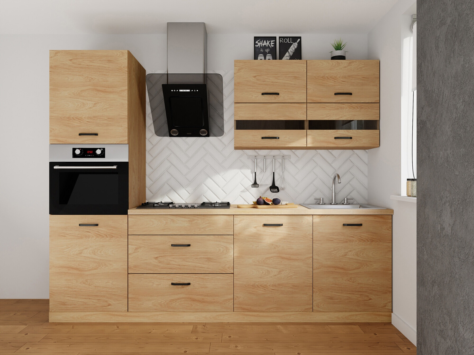 Modularni kuhinjski komplet Amper Oak 168