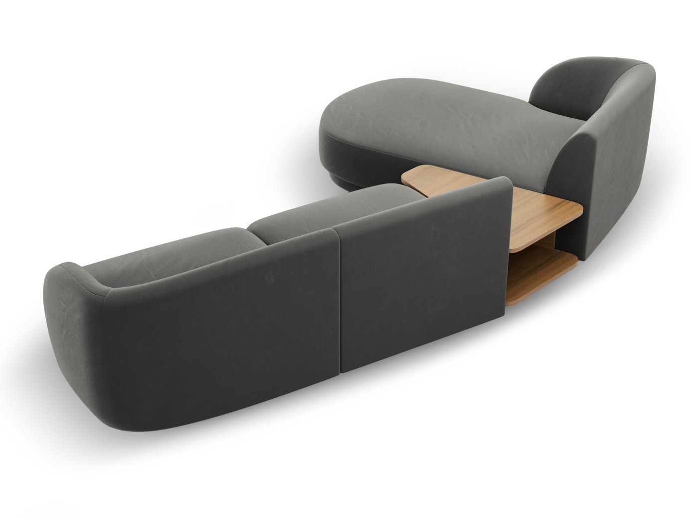 Modularna kotna sedežna garnitura Tivlomi 117 (Bluvel 13)