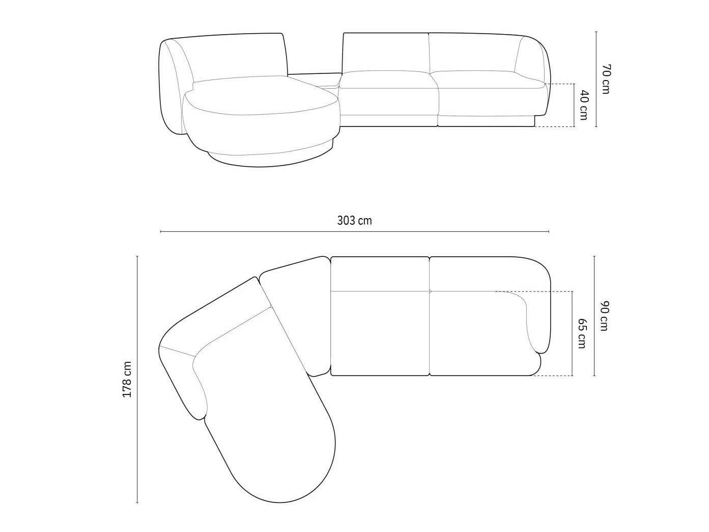 Modularna kotna sedežna garnitura Tivlomi 117 (Bluvel 14)