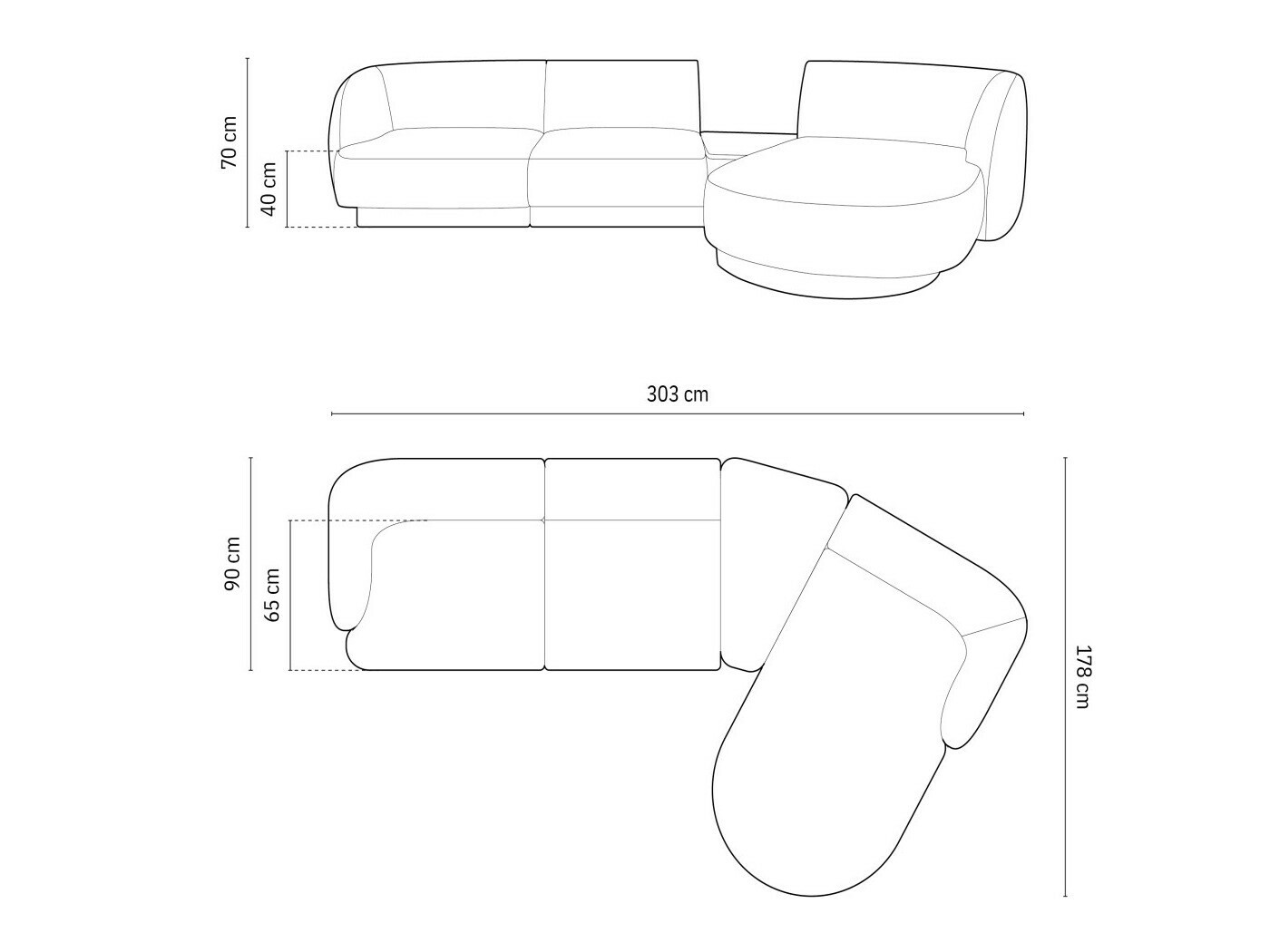 Modularna kotna sedežna garnitura Tivlomi 117 (Bluvel 14)