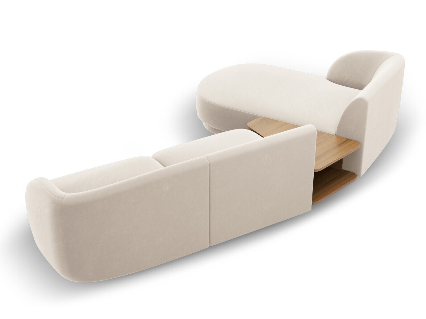 Modularna kotna sedežna garnitura Tivlomi 117 (Bluvel 22)