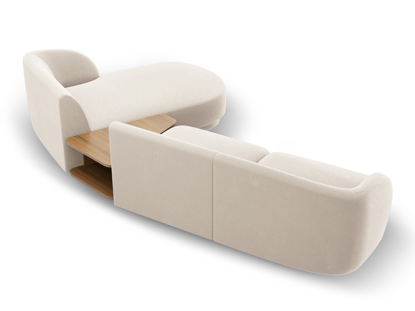 Modularna kotna sedežna garnitura Tivlomi 117 (Bluvel 22)