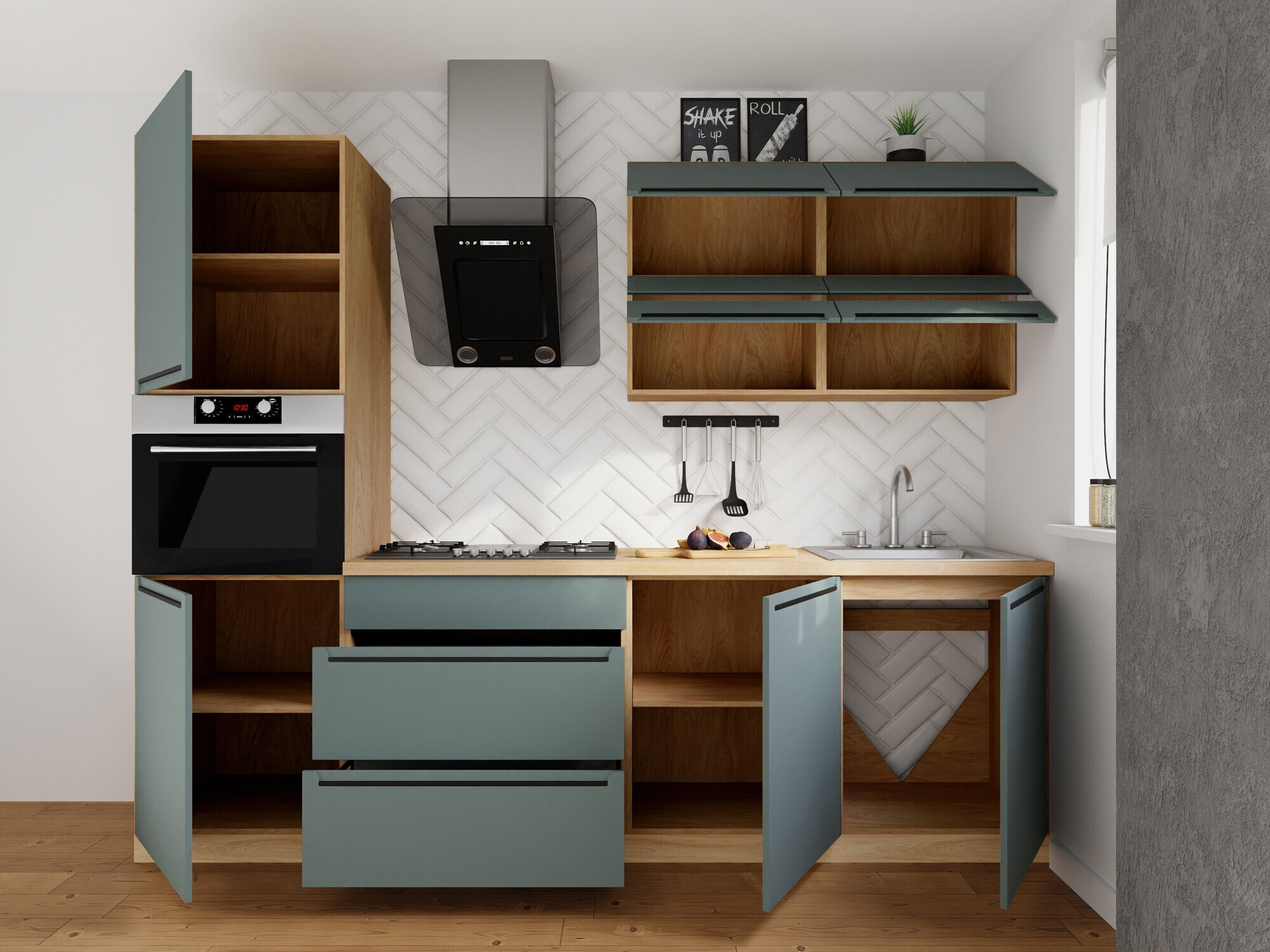 Modularni kuhinjski komplet Riso Green 170