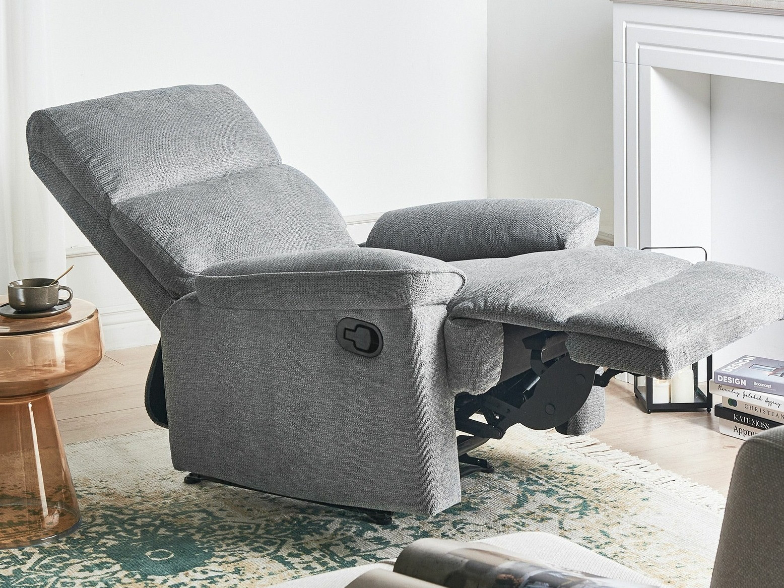 Fotelj s počivalnikom Berwyn 1408 (Siva)