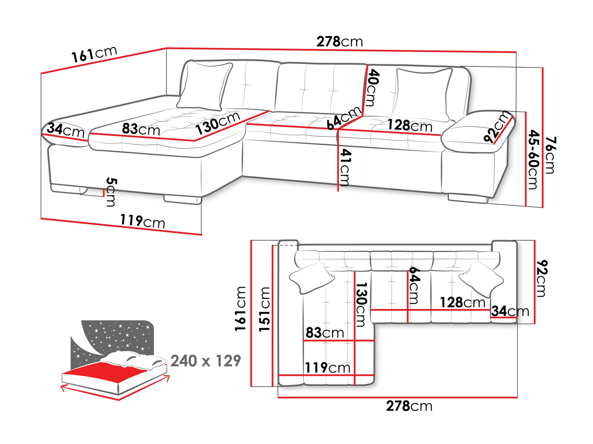 Kotna garnitura Comfivo Sanitas I (Wave 05)