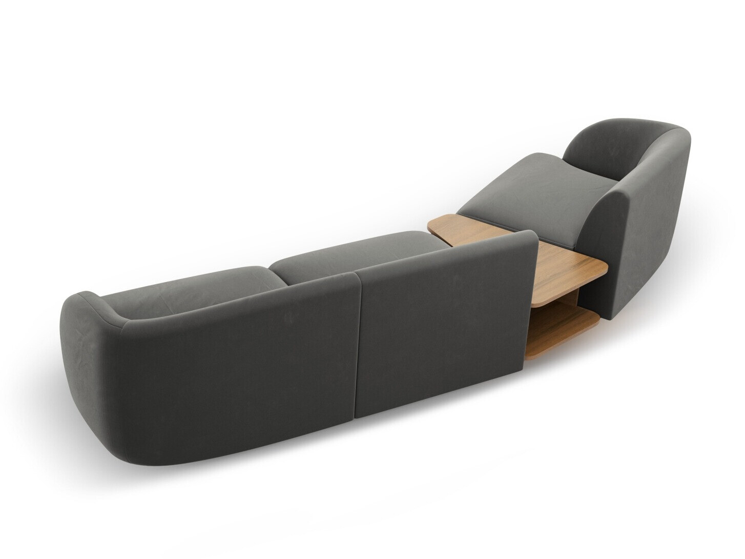 Modularna kotna sedežna garnitura Tivlomi 118 (Bluvel 13)