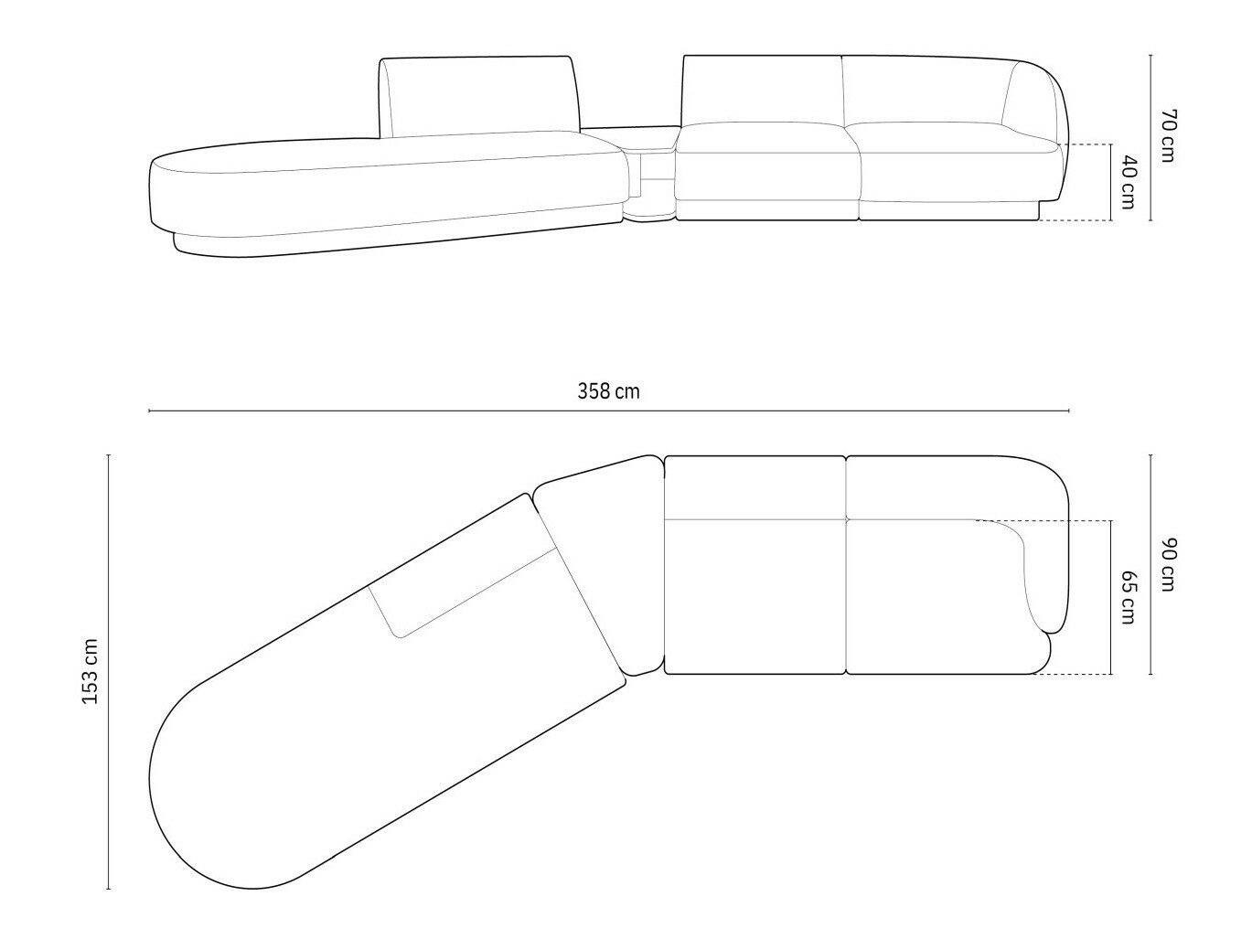 Modularna kotna sedežna garnitura Tivlomi 119 (Bluvel 14)