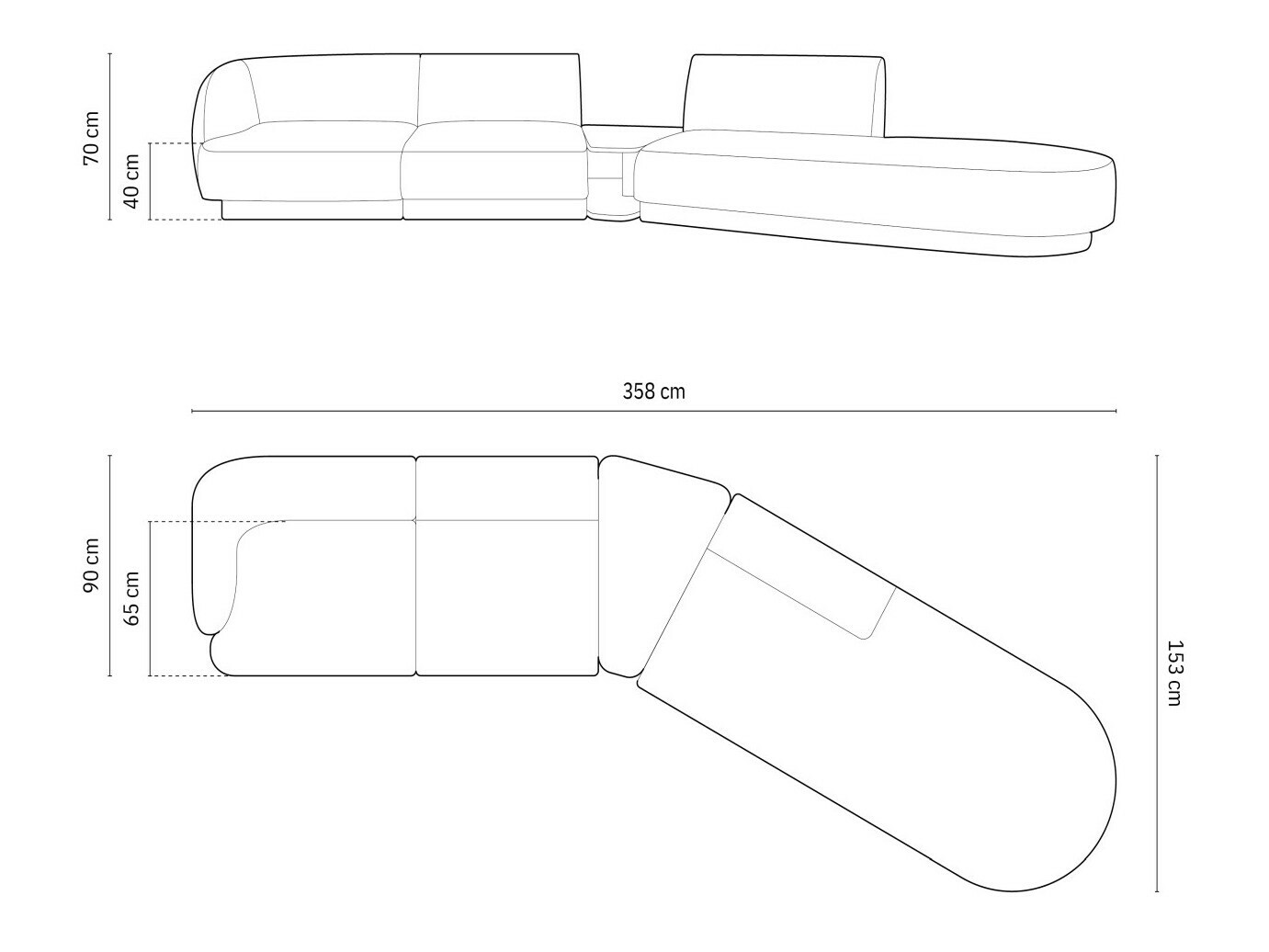 Modularna kotna sedežna garnitura Tivlomi 119 (Bluvel 77)