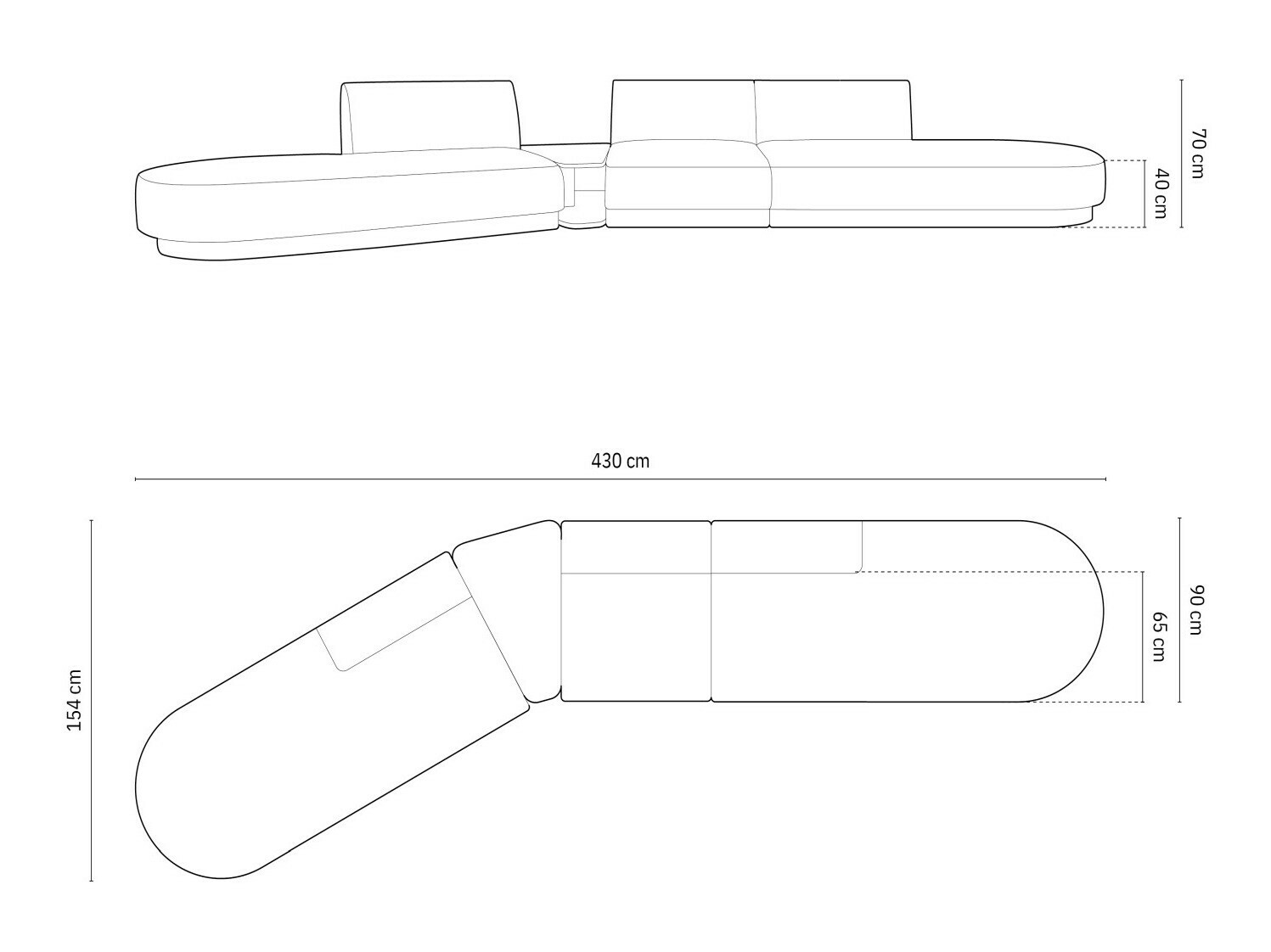 Modularna kotna sedežna garnitura Tivlomi 120 (Bluvel 40)