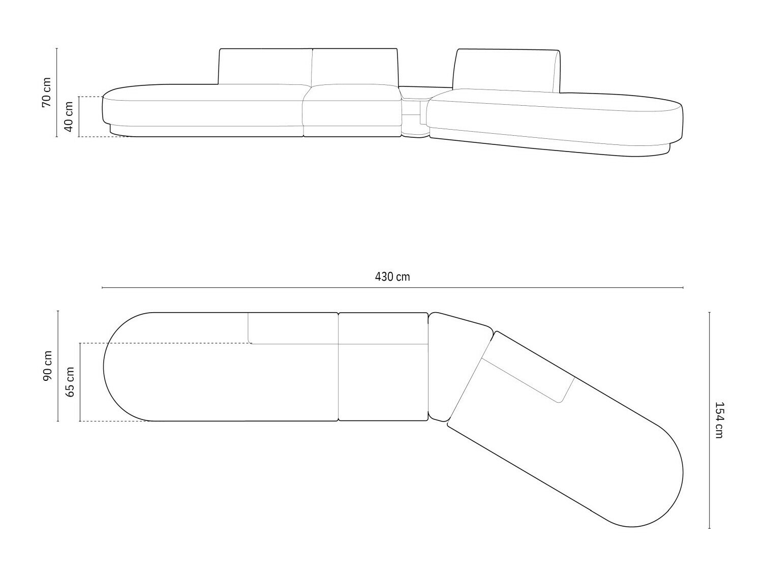 Modularna kotna sedežna garnitura Tivlomi 120 (Bluvel 86)