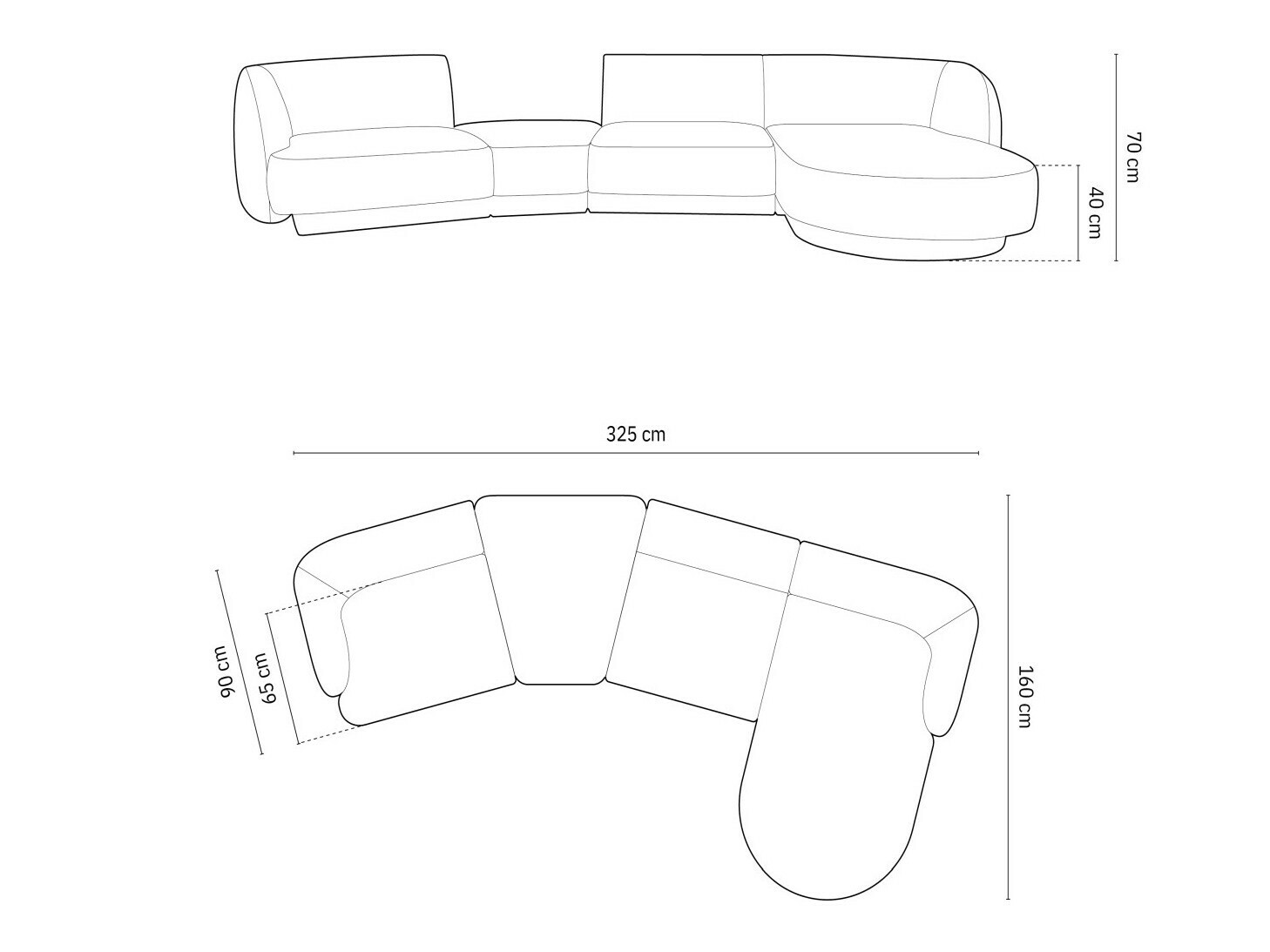 Modularna kotna sedežna garnitura Tivlomi 121 (Bluvel 13)