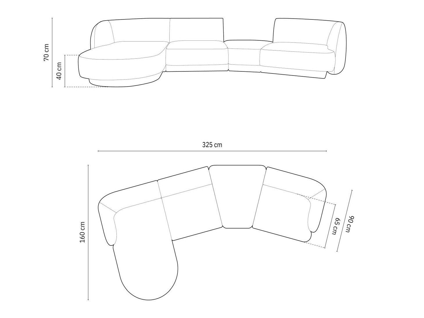 Modularna kotna sedežna garnitura Tivlomi 121 (Bluvel 22)