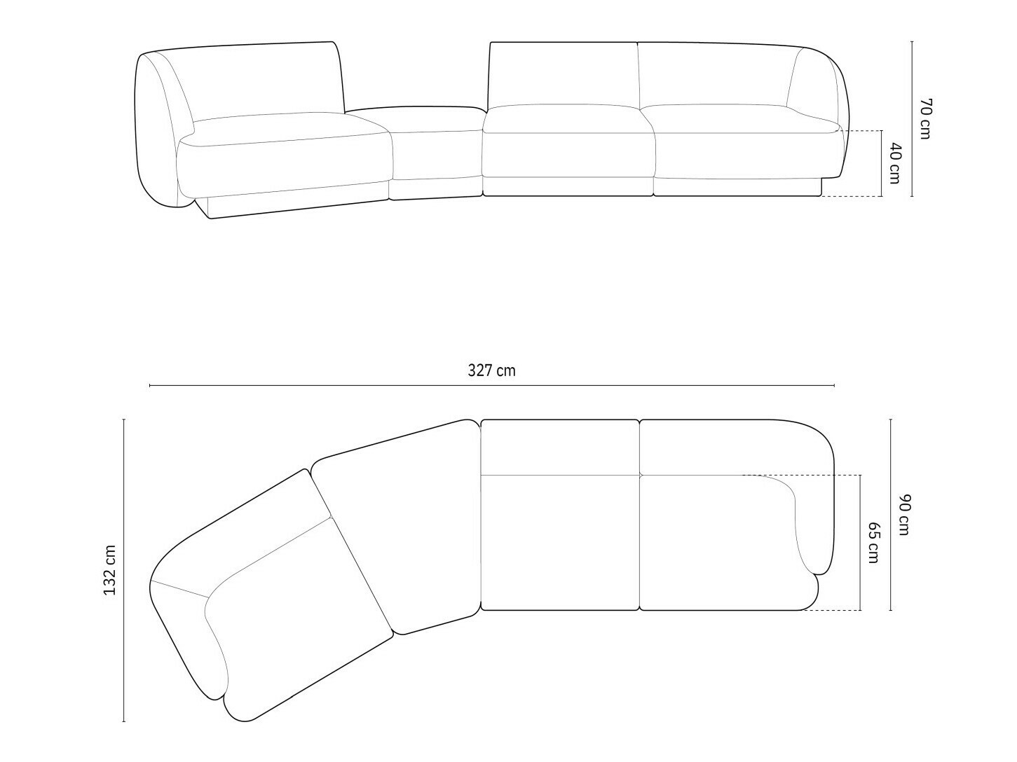 Modularna kotna sedežna garnitura Tivlomi 122 (Bluvel 14)