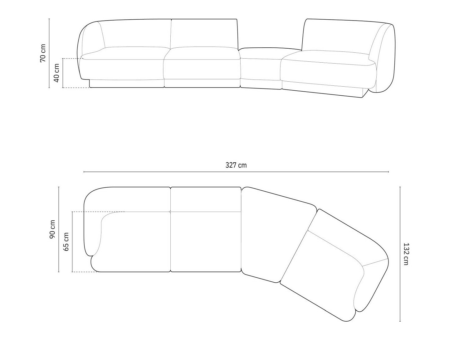 Modularna kotna sedežna garnitura Tivlomi 122 (Bluvel 19)
