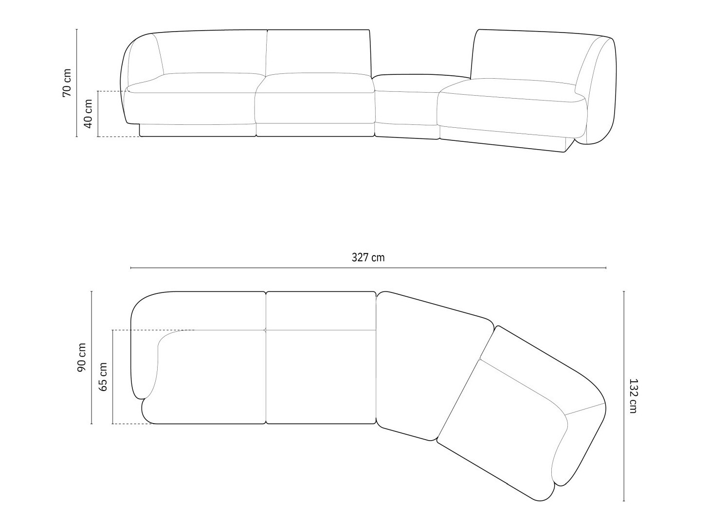 Modularna kotna sedežna garnitura Tivlomi 122 (Bluvel 22)