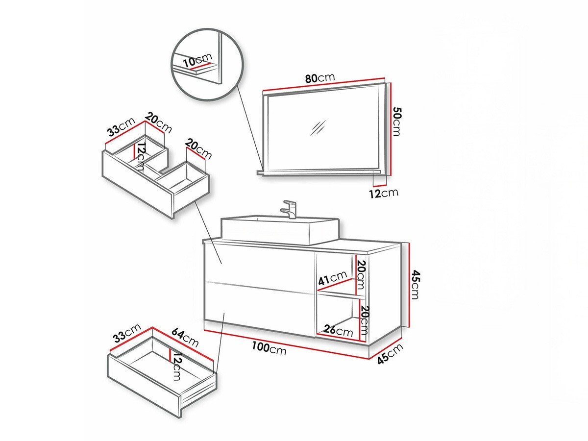 Kopalniški komplet Ophruvi 103 (Oreh + Beli marmor)